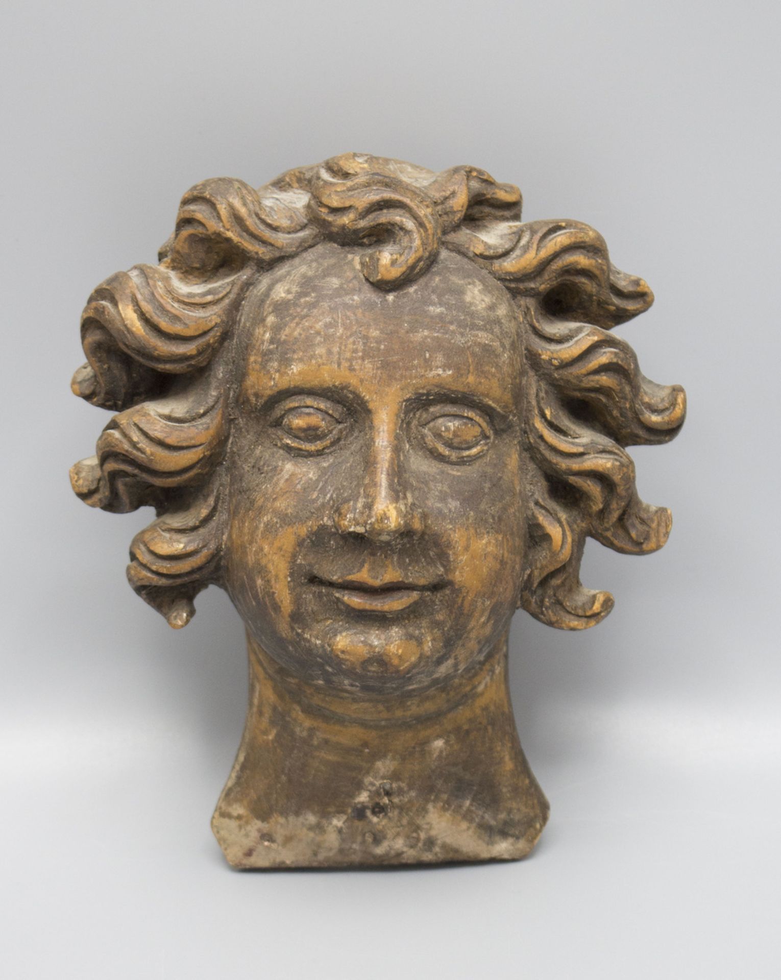 Barocke Applike 'Engelskopf' / A Baroque wall hanging 'head of a cherub', 17./18. Jh.