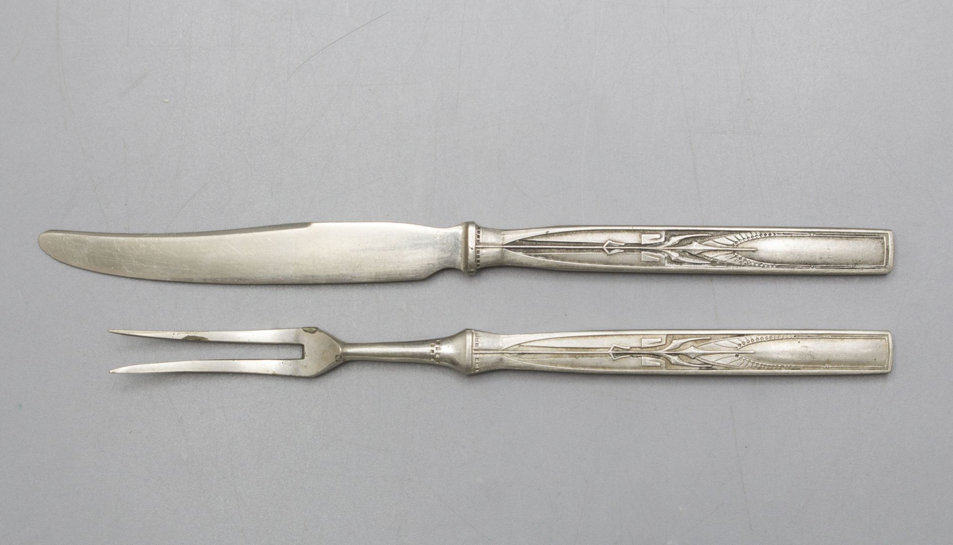 24-tlg. Jugendstil Dessertbesteck / 24 pieces Art Nouveau dessert cutlery, deutsch, um 1900 - Bild 2 aus 3