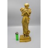 Dominique Alonzo (* Paris), Jugendstil Bronze 'Junge Frau mit Rosen' / An Art Nouveau bronze ...