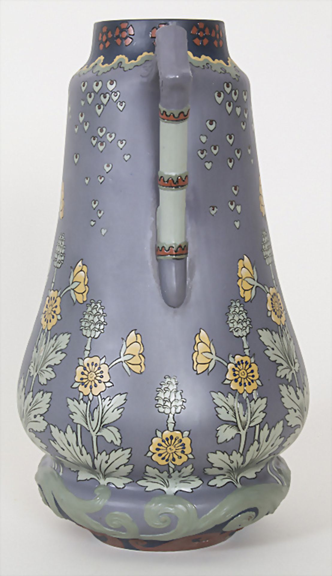 Jugendstil Henkelvase / An Art Nouveau vase with handles, Villeroy & Boch, Mettlach, vor 1900 - Bild 2 aus 8