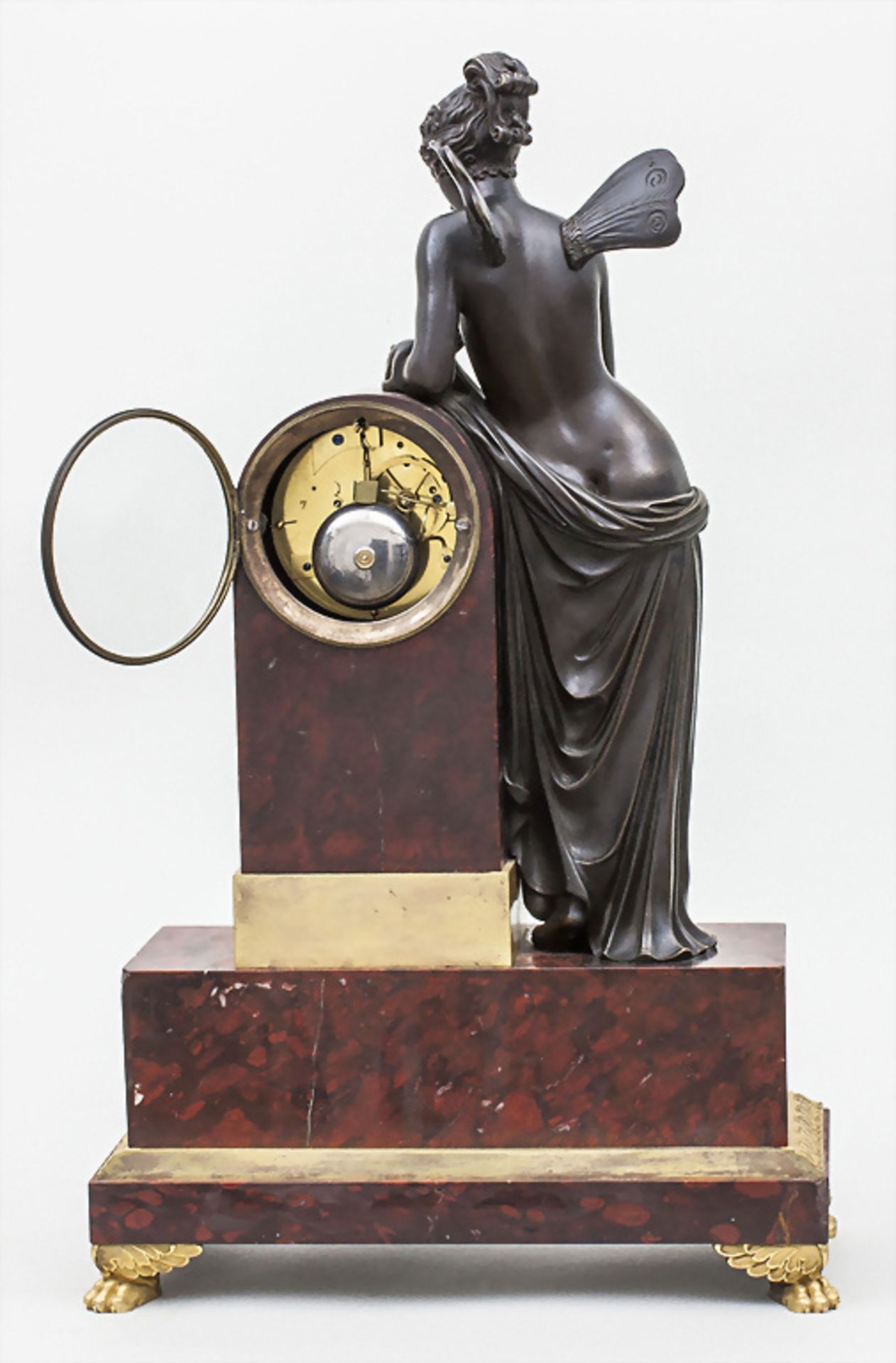 Empire Kaminuhr mit Bronze Skulptur 'Psyche' / An Empire mantel clock with bronze statue of ... - Bild 3 aus 5