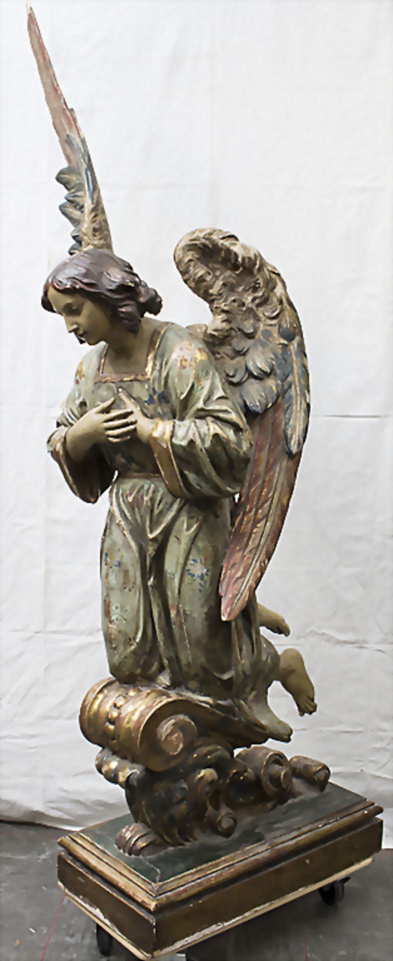 Großer kniender Engel / A large kneeling wooden angel, deutsch, 19. Jh. - Image 3 of 5