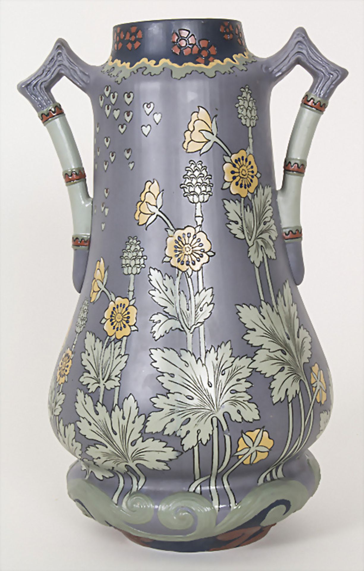 Jugendstil Henkelvase / An Art Nouveau vase with handles, Villeroy & Boch, Mettlach, vor 1900 - Bild 3 aus 8