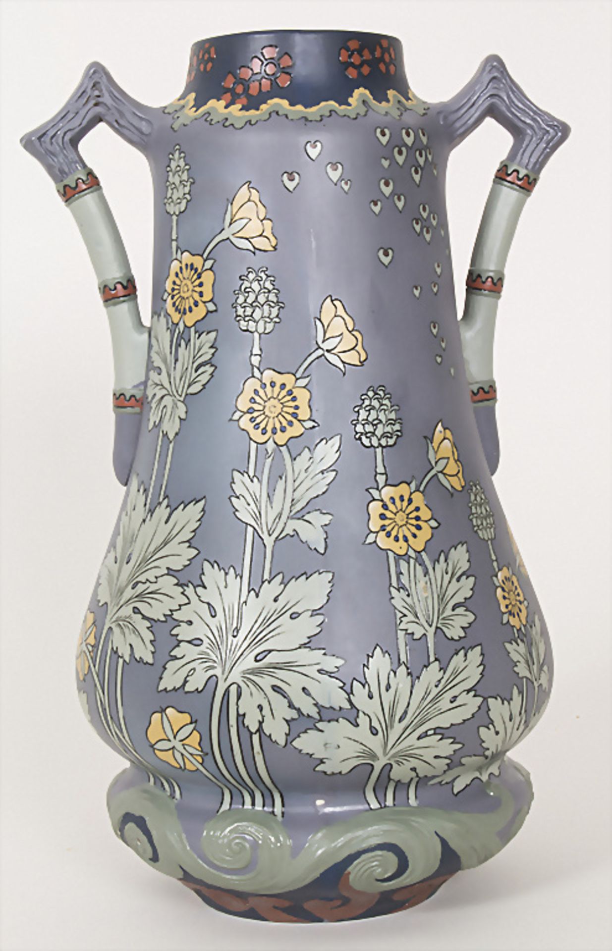 Jugendstil Henkelvase / An Art Nouveau vase with handles, Villeroy & Boch, Mettlach, vor 1900