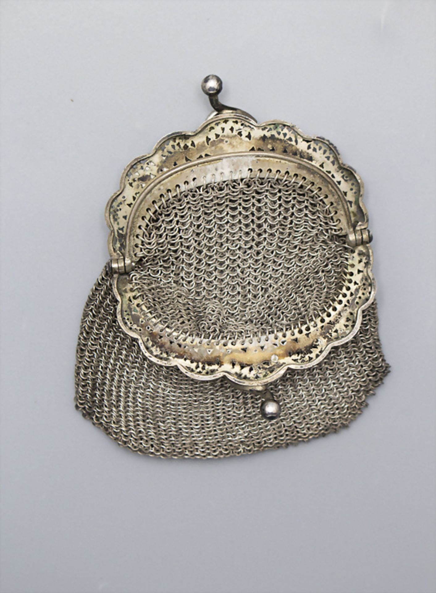 Silberbörse / A silver chain bag, Frankreich, um 1880 - Image 2 of 2