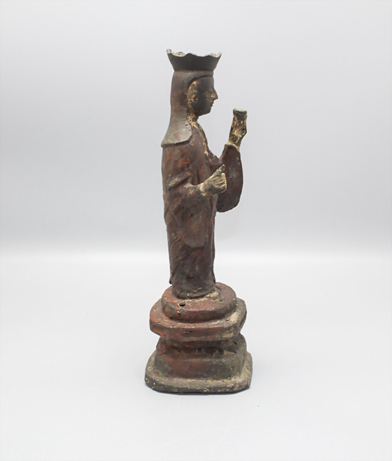 Bronzeskulptur des stehenden Guanyin / A bronze sculpture of a Guanyin, frühe Ming Dynastie - Image 4 of 6