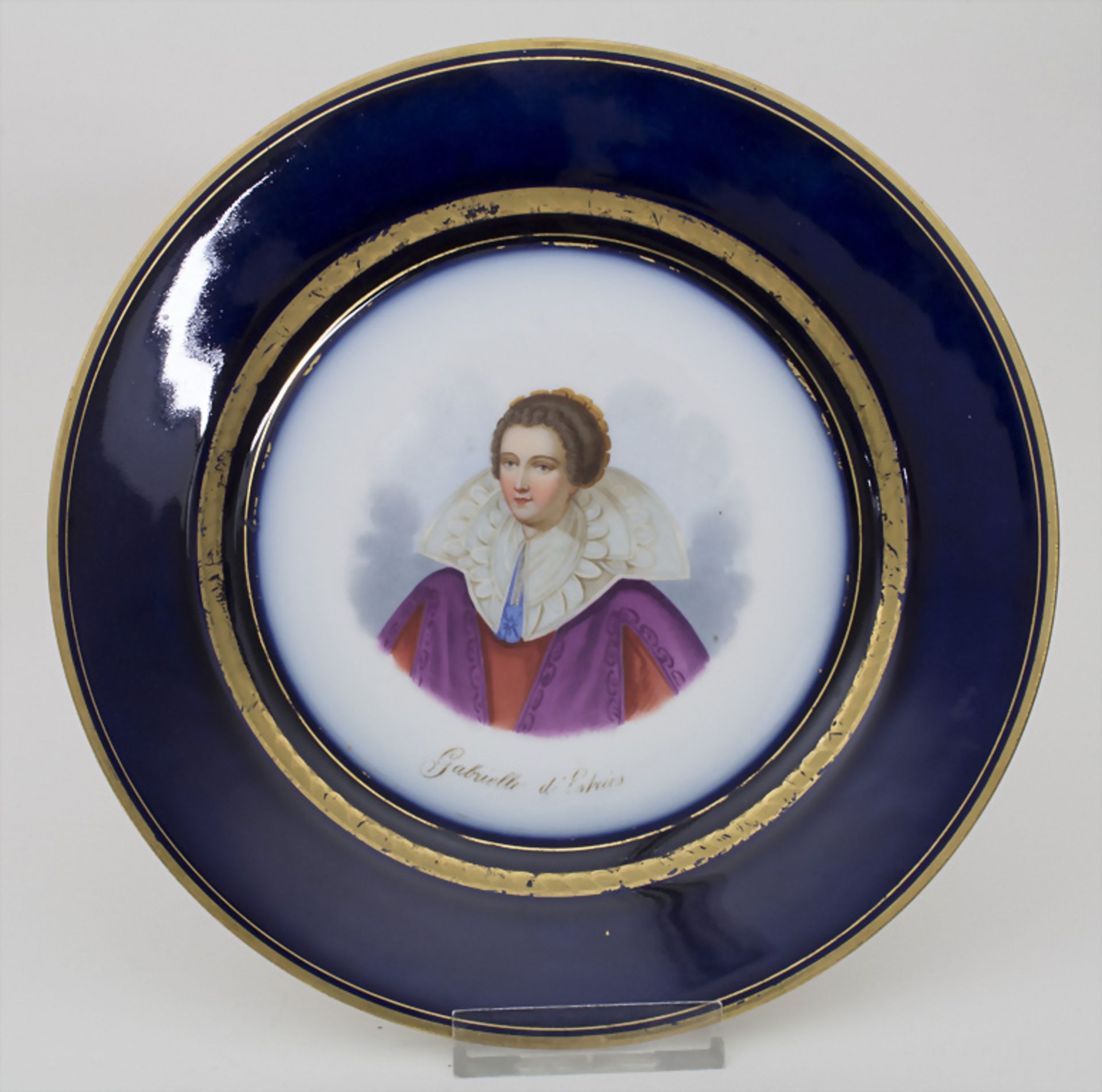5 Teller mit Damenportraits / A set of 5 plates with ladies portaits, Sèvres, 1860-1861 - Image 2 of 17