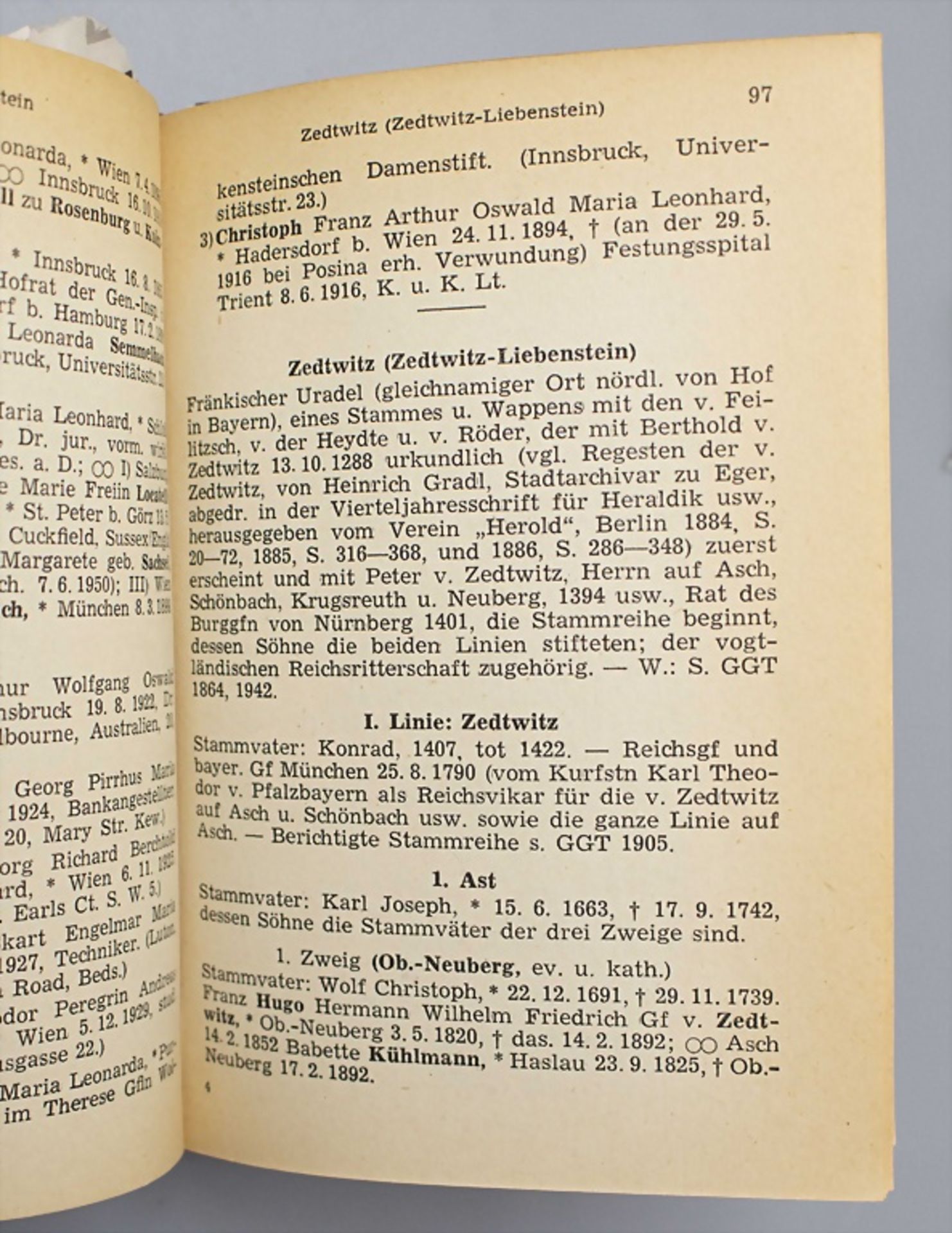 Genealogisches Handbuch des in Bayern immatrikulierten Adels, 1950-1952 - Image 5 of 6