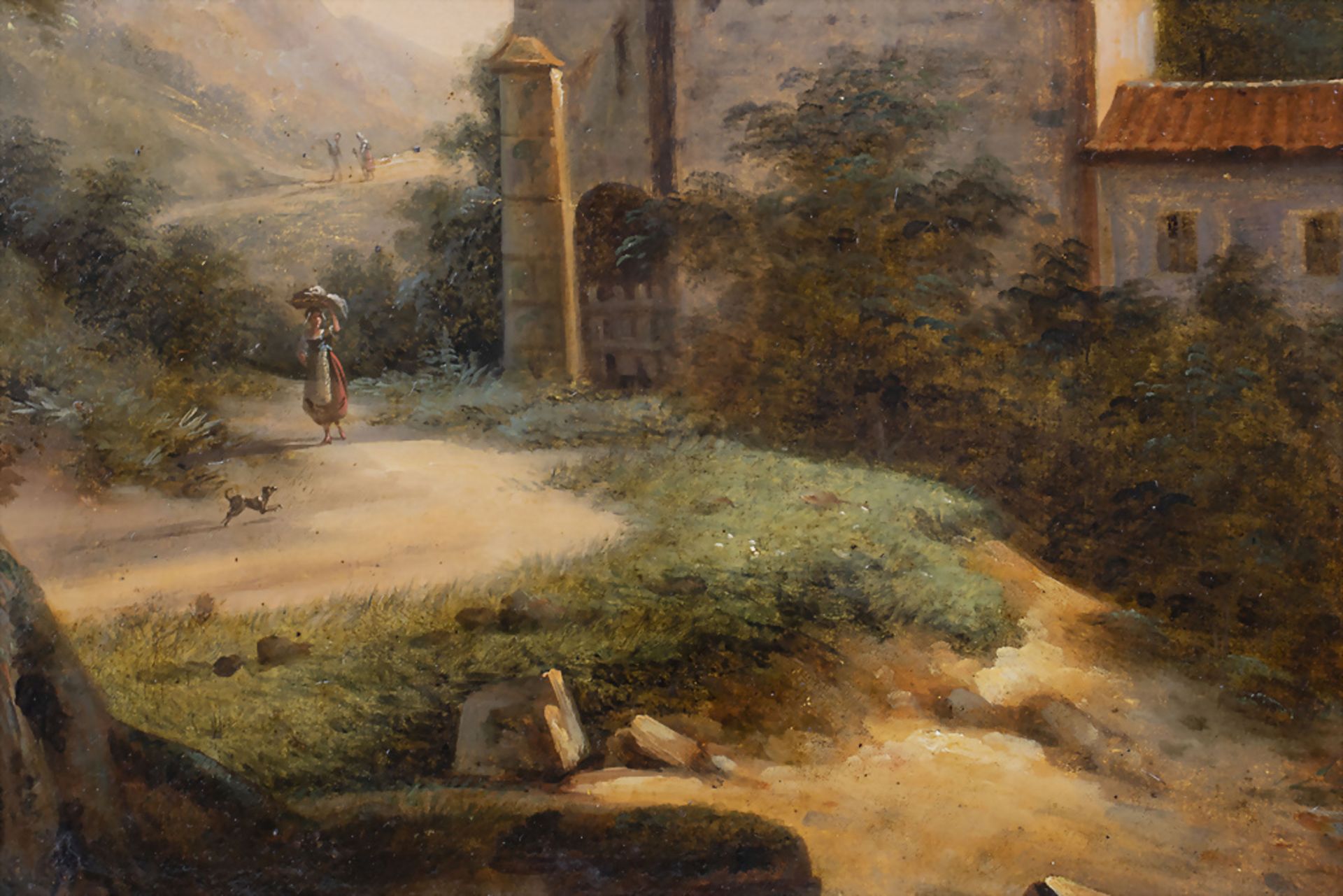 Unbekannter Romantiker des 19. Jh., 'Mühle in Landschaftsidyll / 'Mill in idyllic landscape' - Bild 4 aus 5