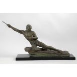 Ugo Cipriani (1887 -1960), Art Déco Skulptur 'Schiffbrüchiger' / An Art Deco sculpture of a ...