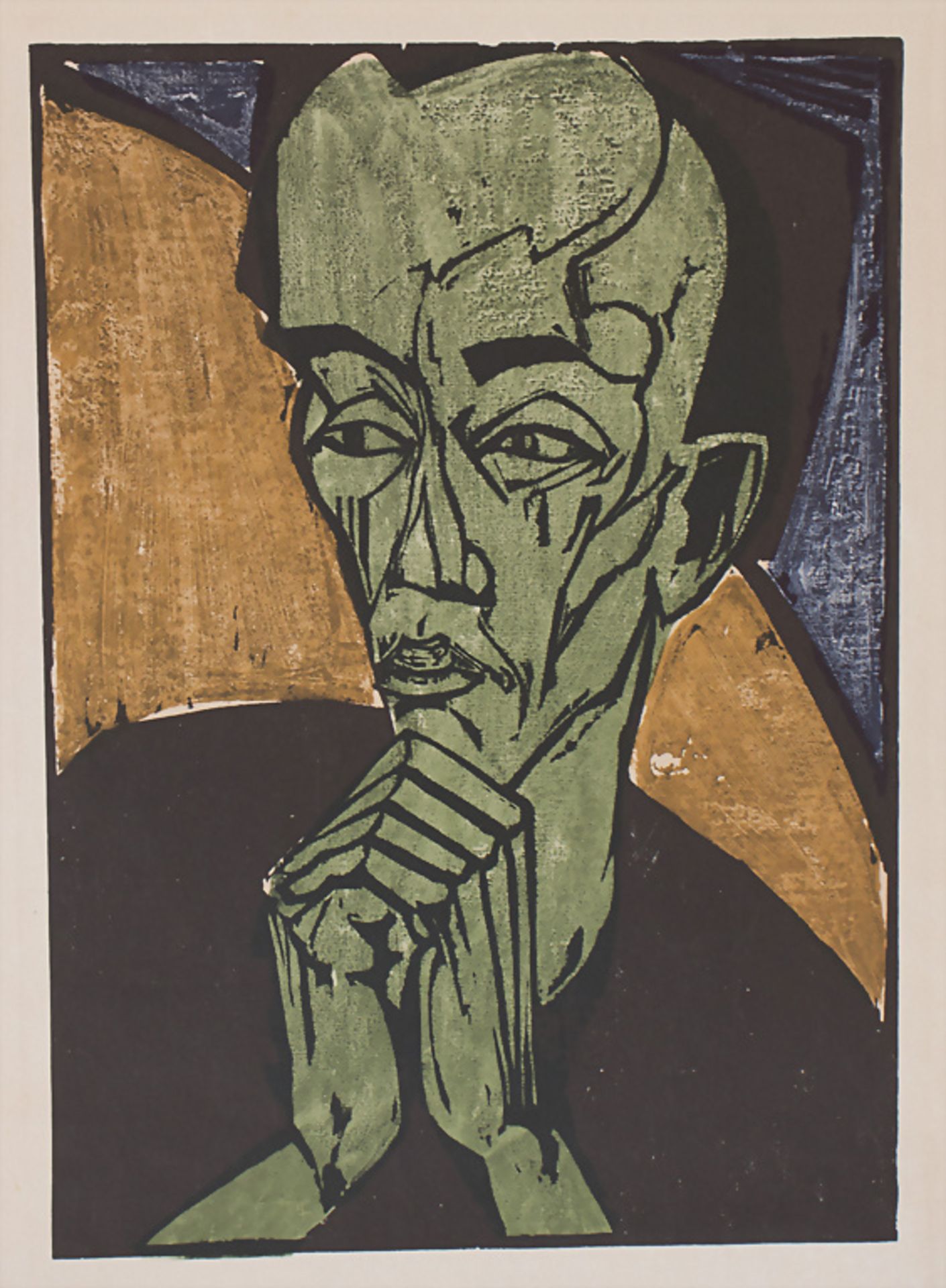Erich Heckel (1883-1970), nach, 'Männerbildnis' / 'A portrait of a man', Entwurf 1918