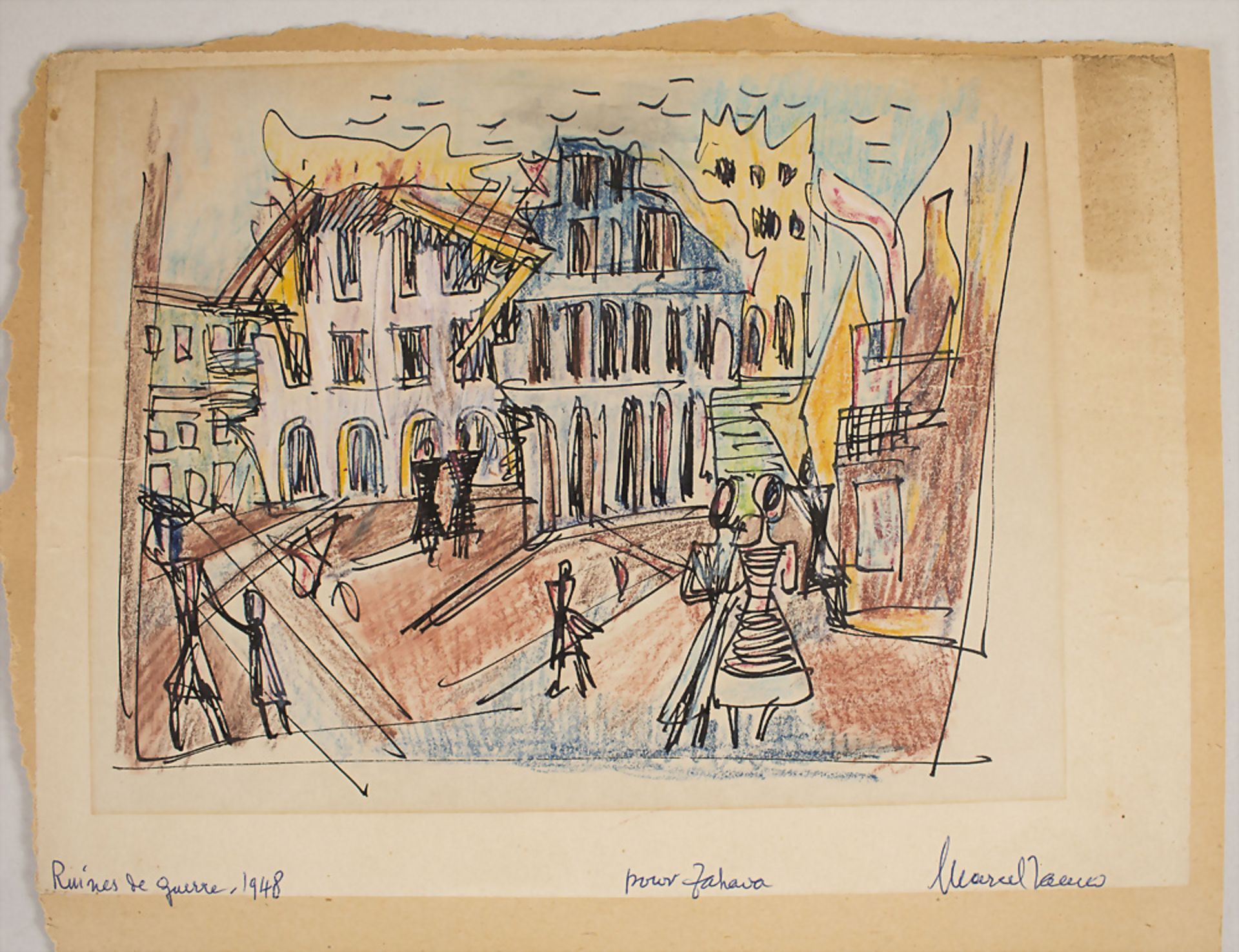 Marcel Janco (1895-1984), 'Les ruins de guerre' / 'Ruins of war', 1948 - Image 2 of 3