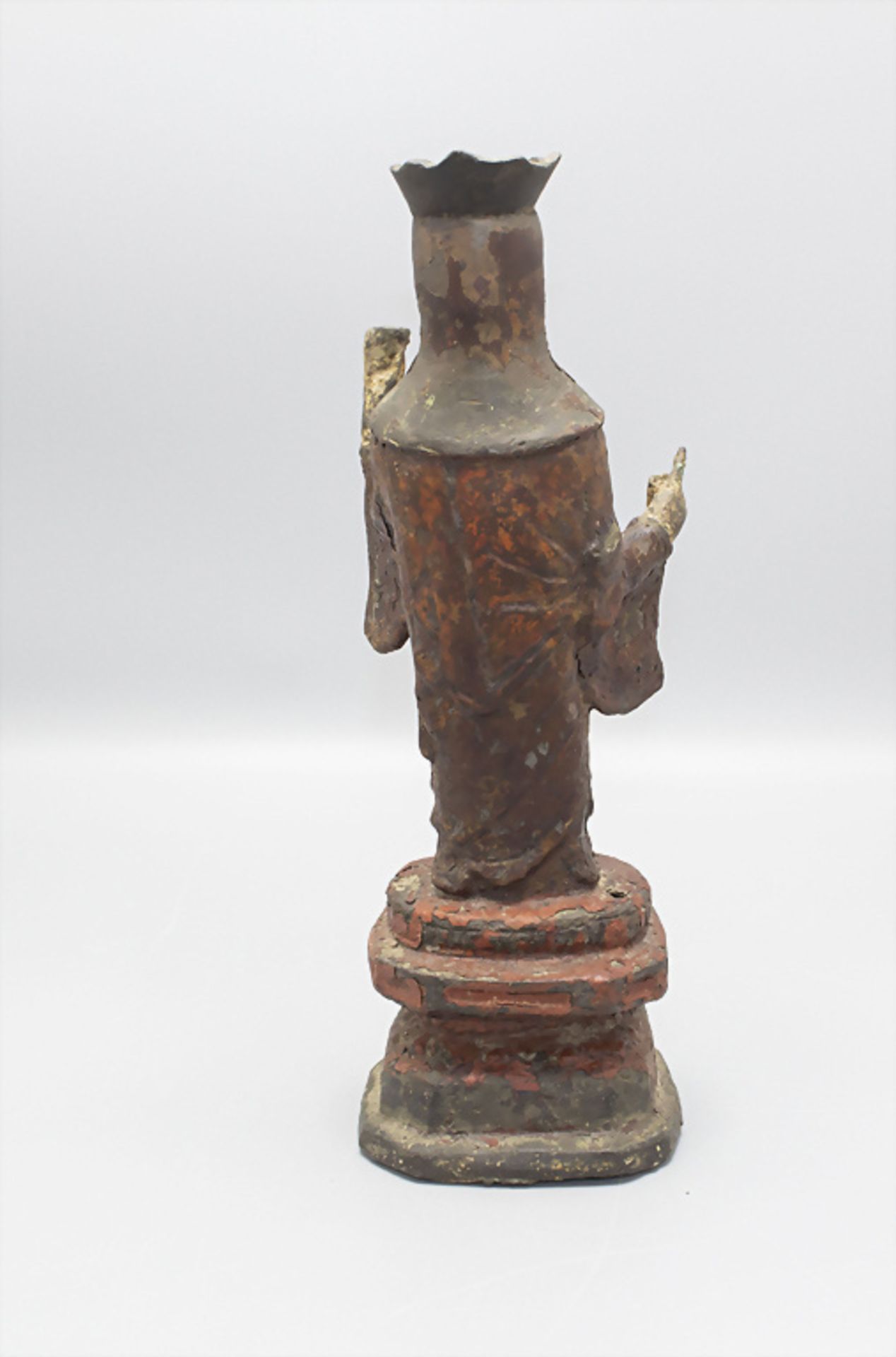 Bronzeskulptur des stehenden Guanyin / A bronze sculpture of a Guanyin, frühe Ming Dynastie - Image 3 of 6