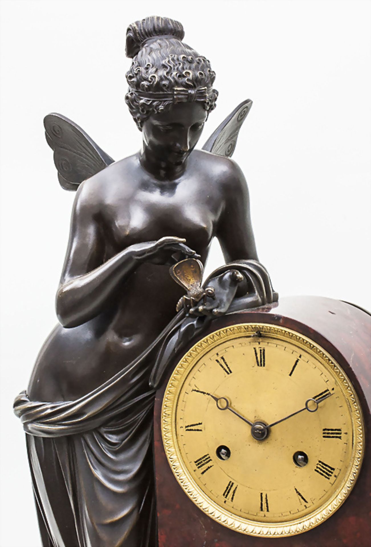 Empire Kaminuhr mit Bronze Skulptur 'Psyche' / An Empire mantel clock with bronze statue of ... - Bild 2 aus 5