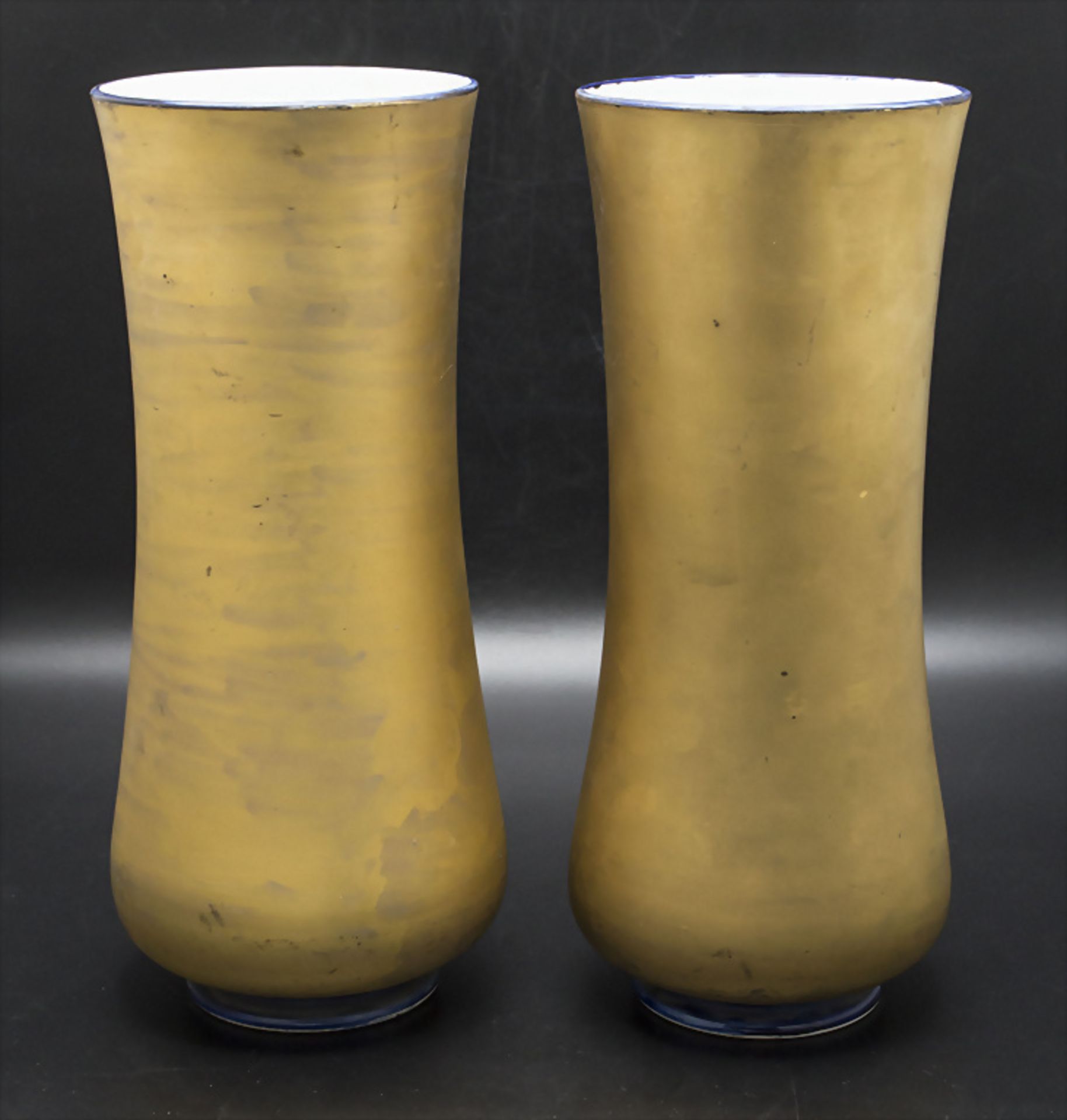 Paar Jugendstil Vasen mit Japanerinnen / A pair of Art Nouveau enameled vases with Japanese ... - Image 2 of 6