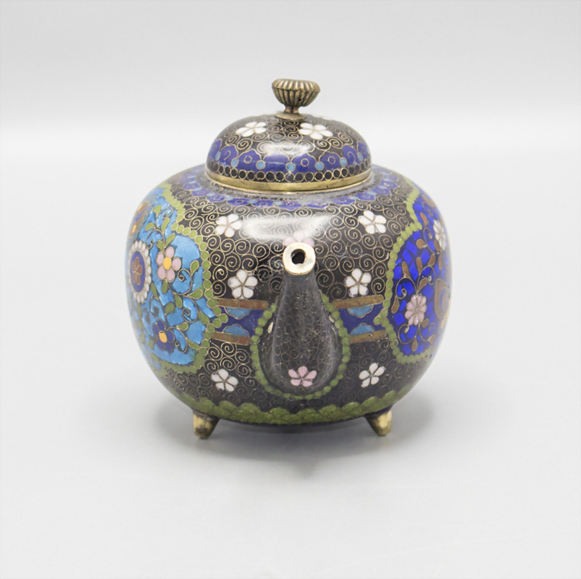 Ginbari Cloisonné Teekänchen / A Ginbari Cloisonné tea pot, Japan, Meiji Periode - Bild 2 aus 5