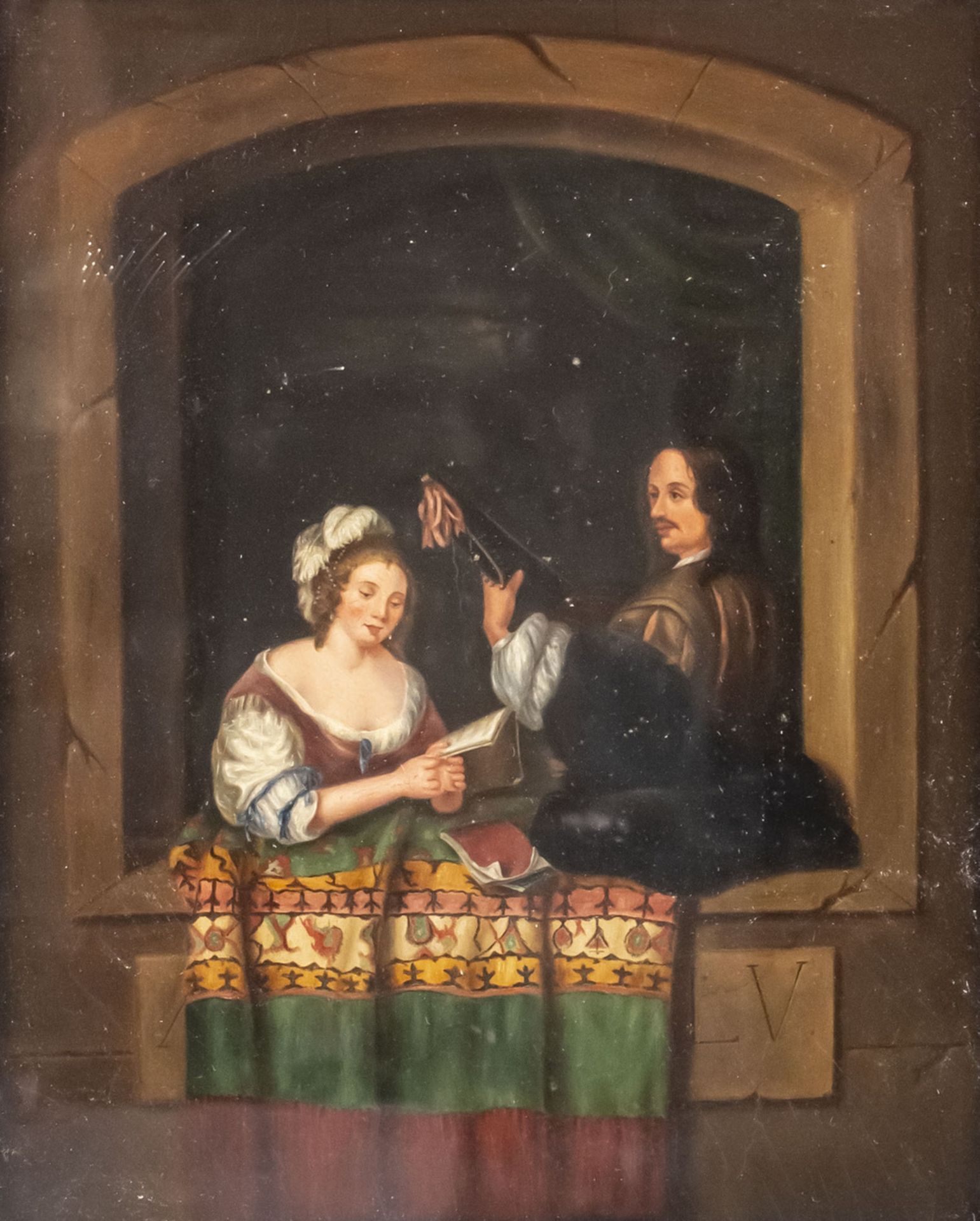 Unbekannter Künstler des 19. Jh., nach Caspar NETSCHER (1635/1636-1684), 'Singende Dame und ...