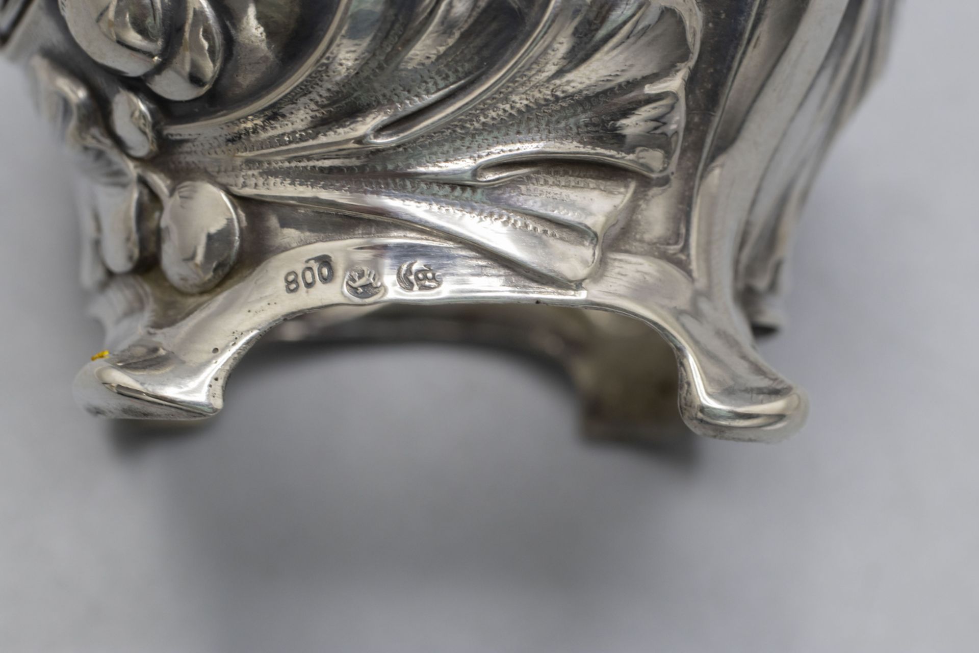 Jugendstil Saliere mit Ginkgo / Gewürzschälchen / An Art Nouveau silver salt cellar, Adolphe ... - Image 5 of 5