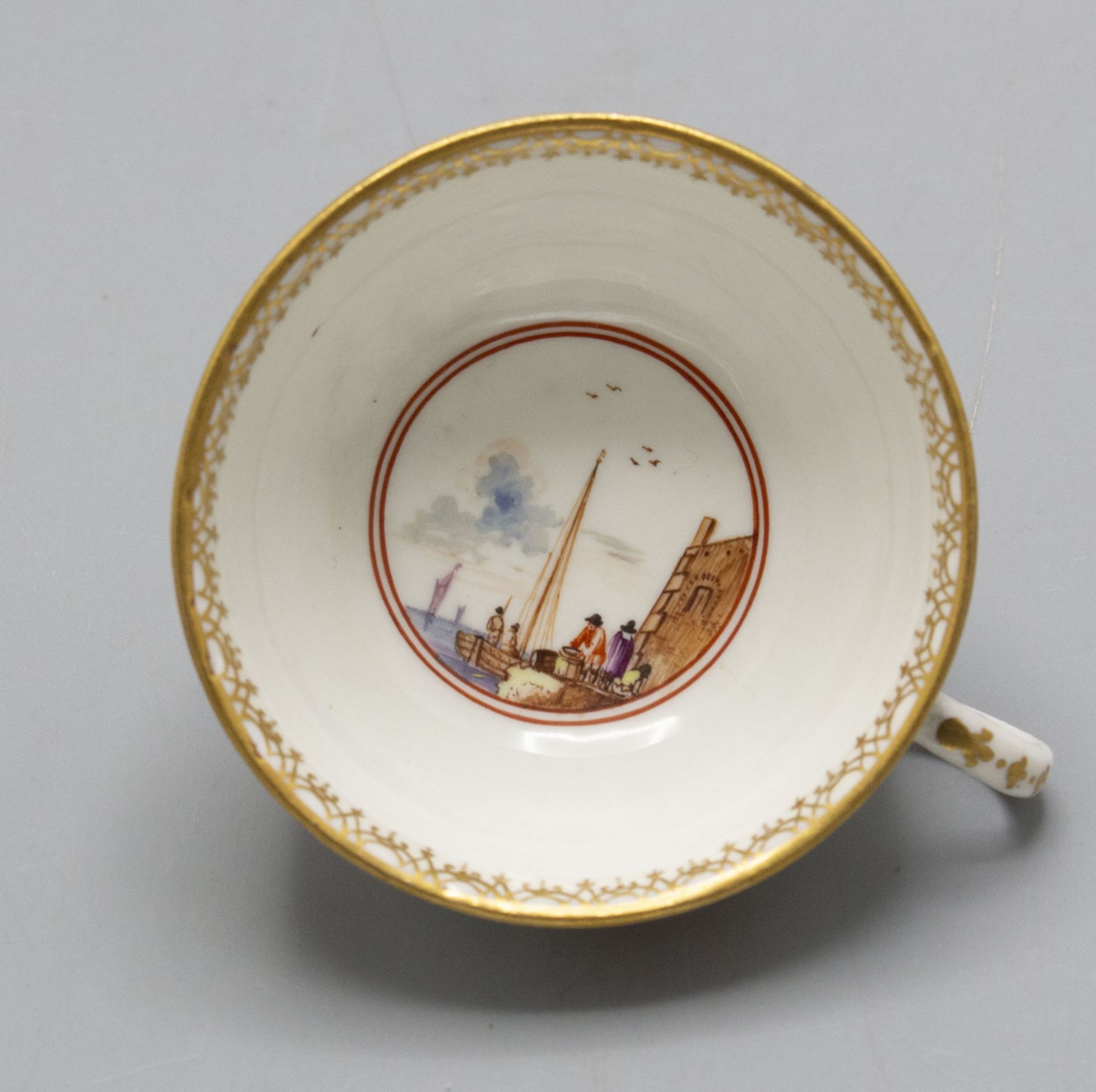 Frühe Teetasse mit UT / An early tea cup with saucer, Meissen, um 1740-1750 - Image 5 of 5