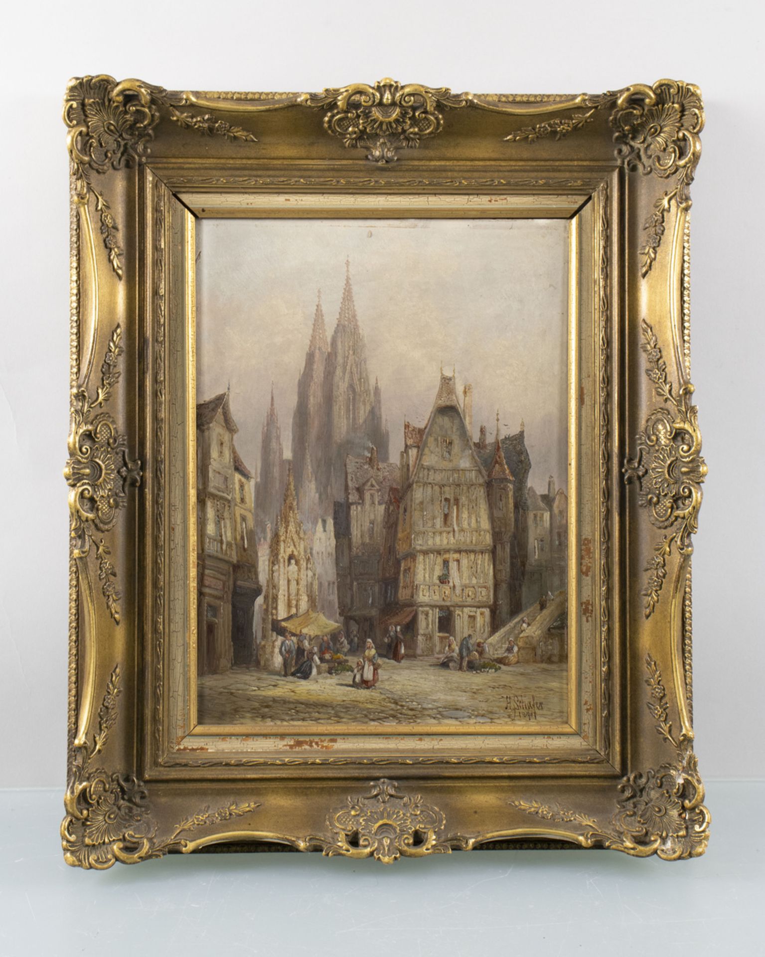 Henry Thomas SCHÄFER (1815-1873), zugeschrieben, 'Stadtansicht mit Kathedrale' / attributed, ... - Image 2 of 4