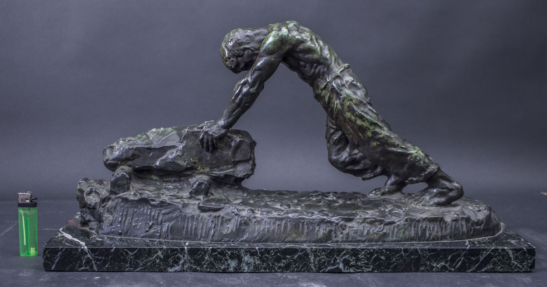 Victor DEMANET (1895-1964), Bronzeplastik 'Muskulöser Arbeiter im Steinbruch', Frankreich / ... - Image 2 of 8