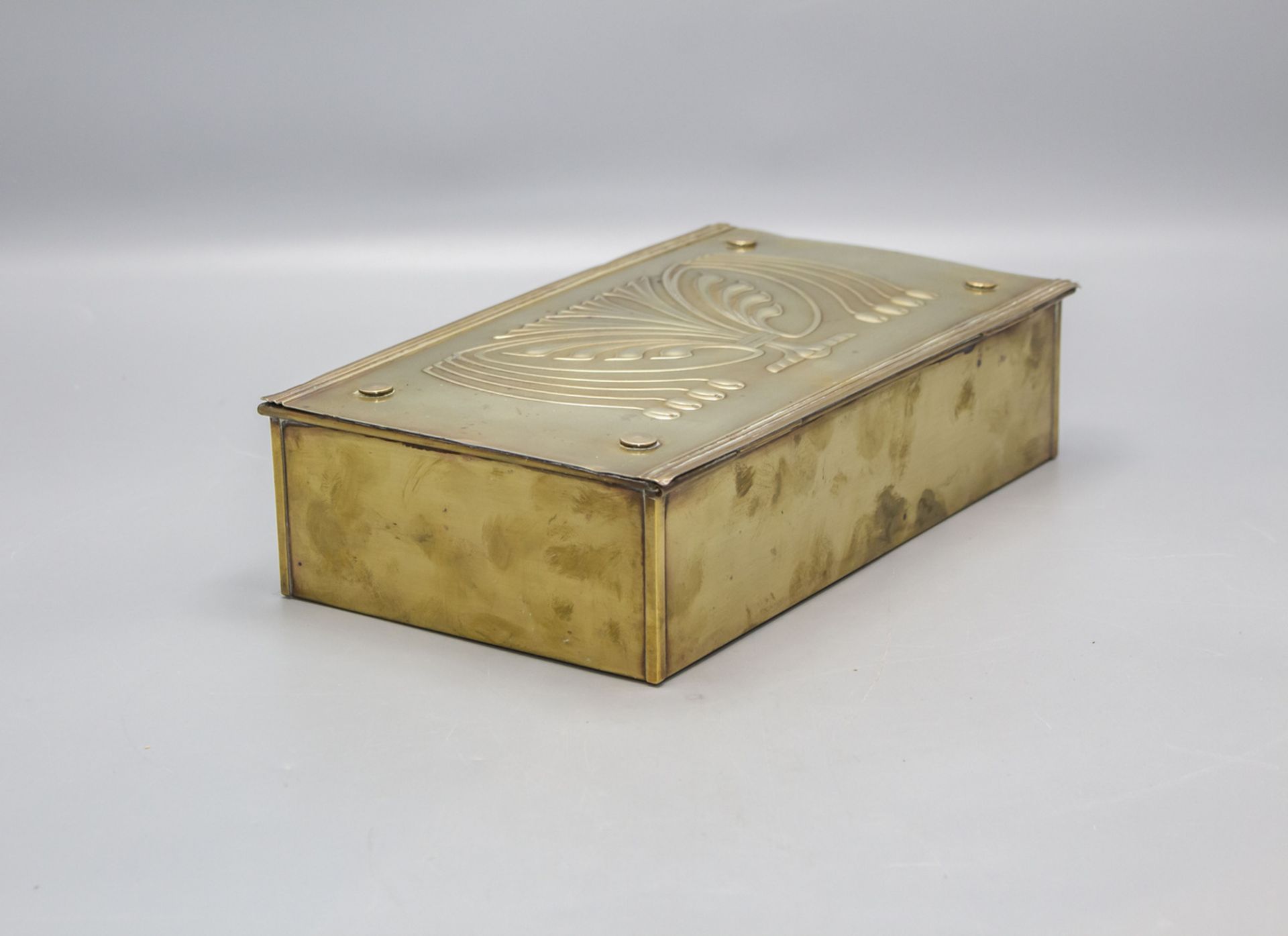 Jugendstil Zigarrendose / Schatulle / An Art Nouveau cigar box, deutsch, um 1900 - Bild 4 aus 5