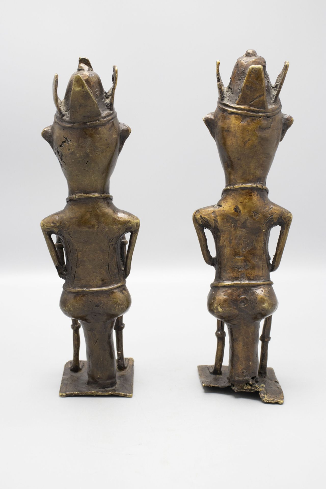 Bronze Ogboni Kultfigurenpaar / Two bronze Ogboni cult figure pair, Yoruba, Nigeria - Image 3 of 6