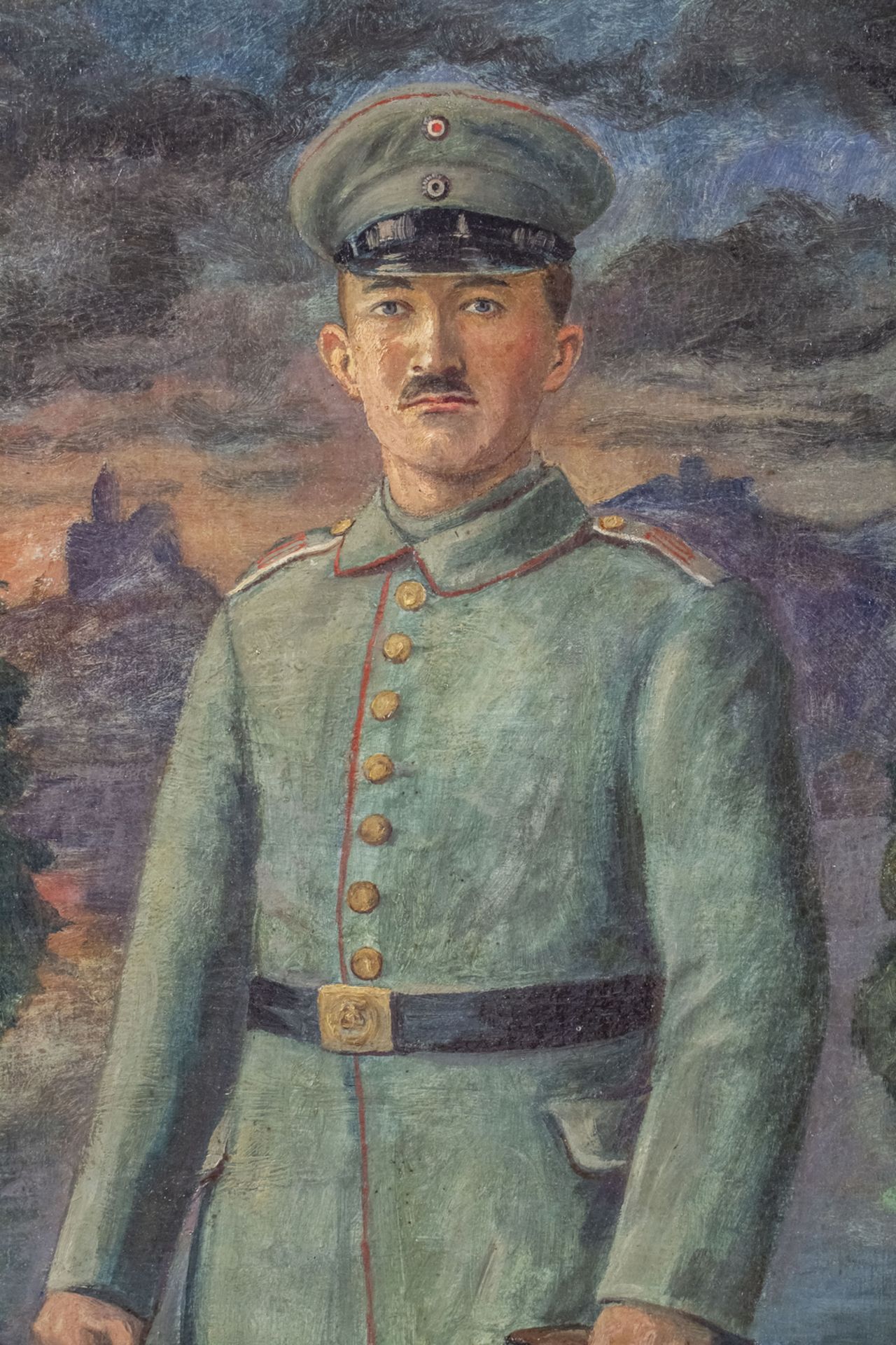 Gemälde eines Soldaten / A painting of a soldier, vermutlich 1. Weltkrieg - Bild 3 aus 5