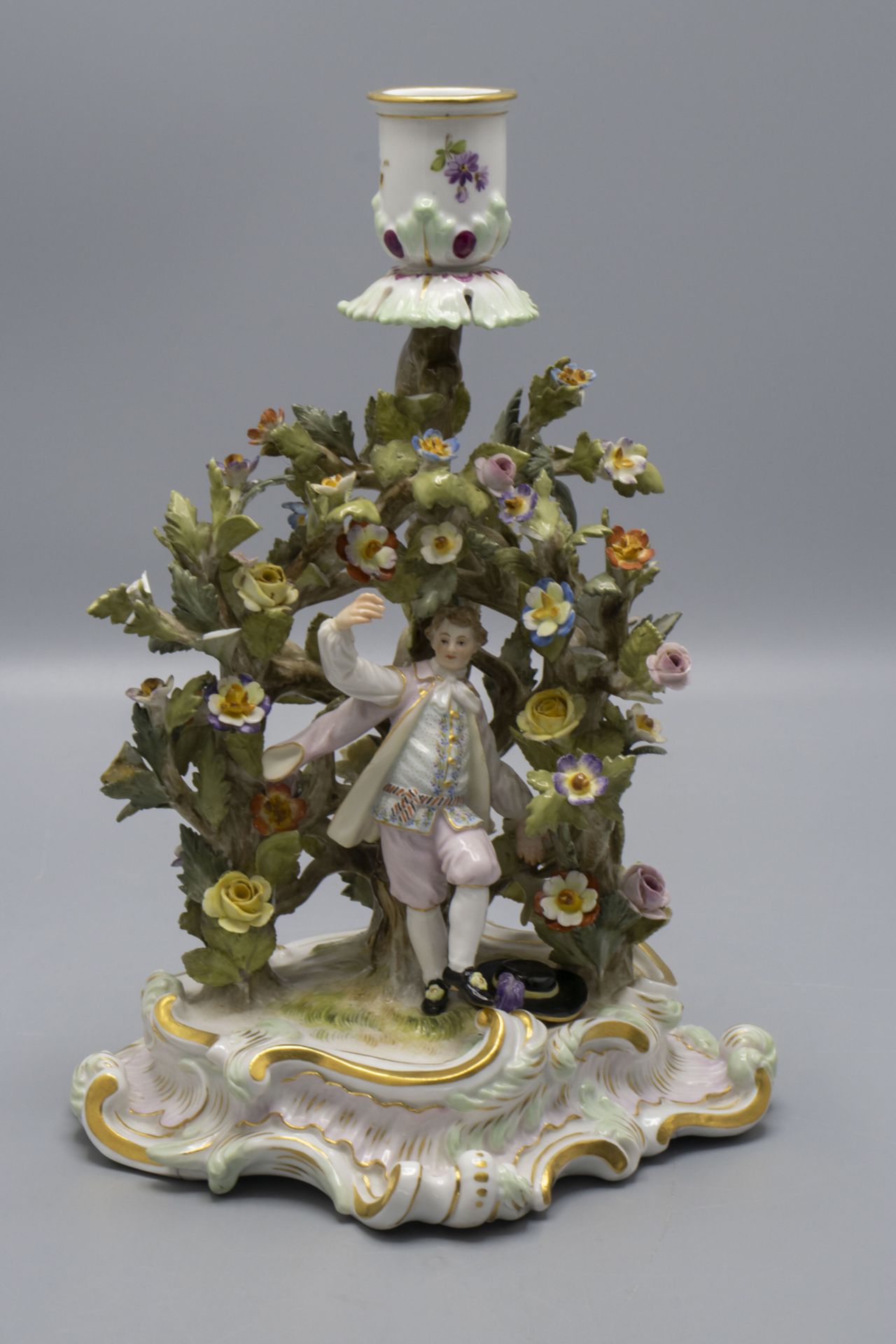 Figürlicher Handleuchter / A figural candlestick, Meissen, 1860-1924