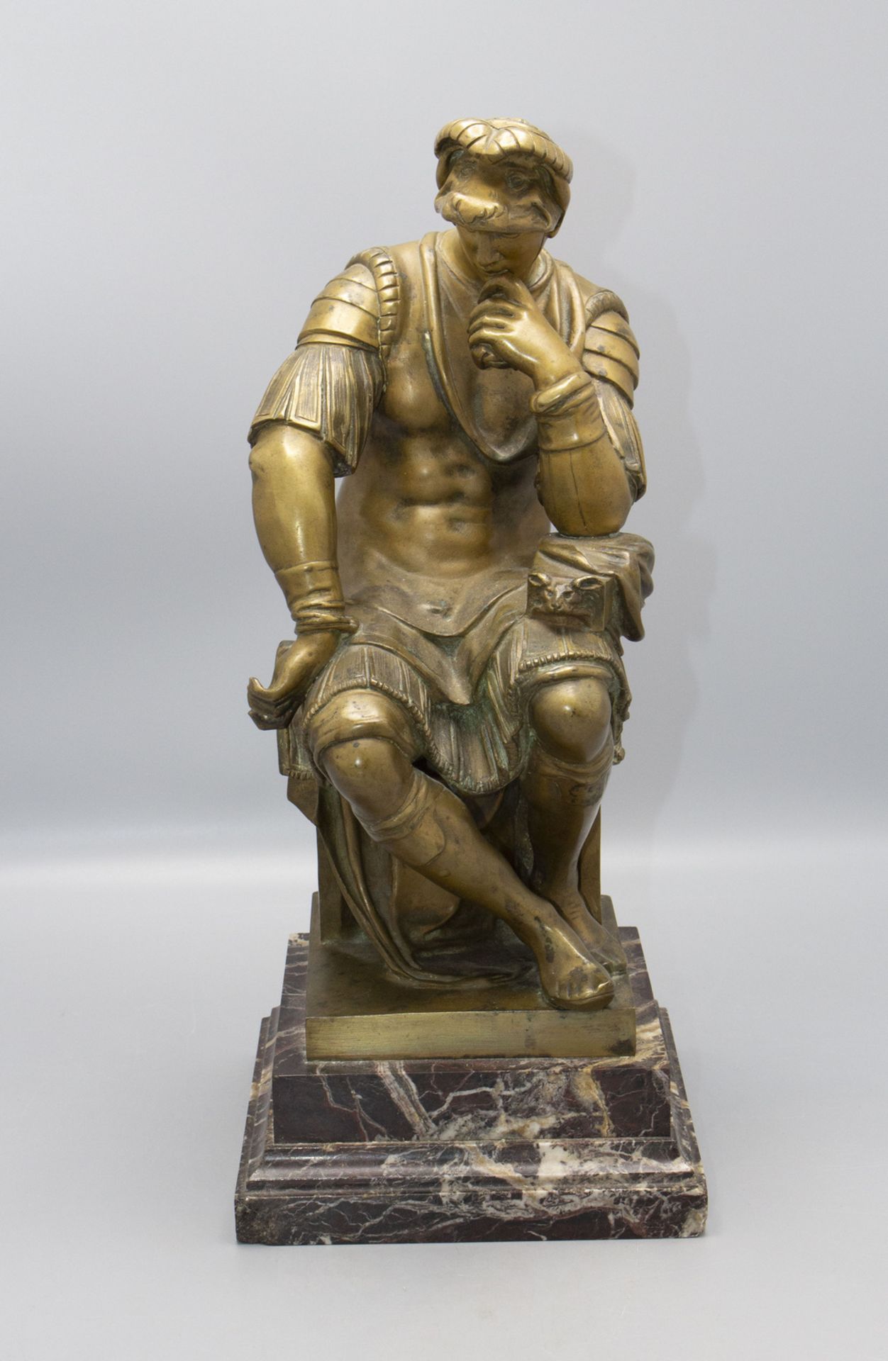 Bronzefigur, nach Michelangelo, 'Lorenzo de' Medici' / A bronze figure, after Michelangelo, ...
