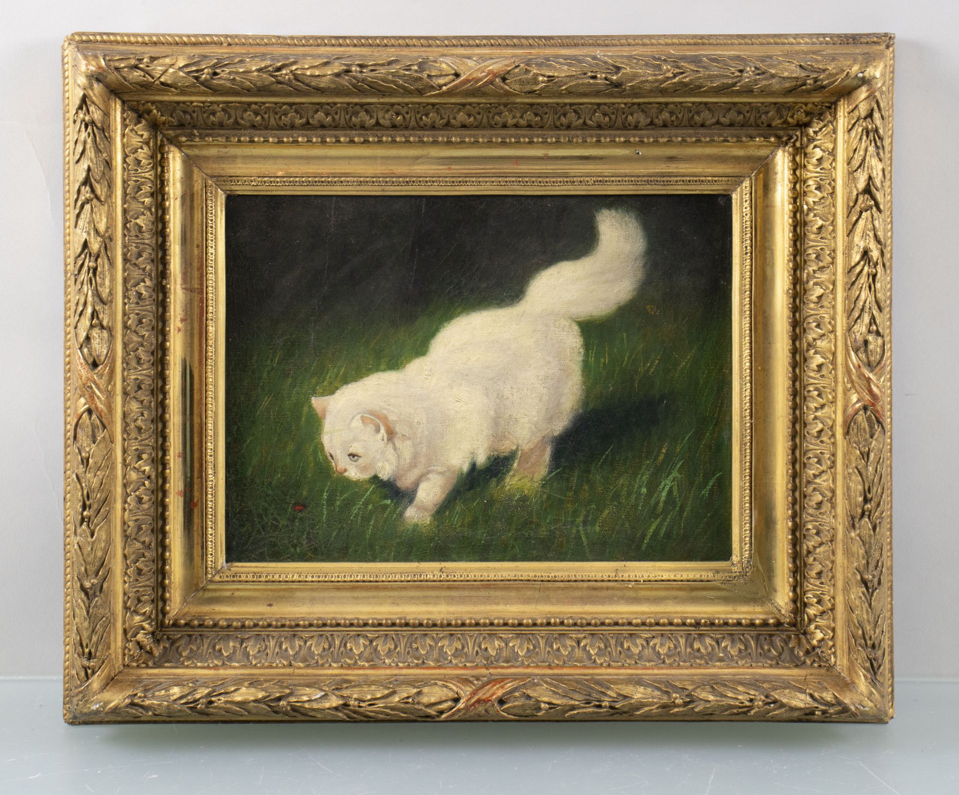 Arthur HEYER (1872 Haarhausen-1931 Budapest), 'Angorakatze mit Schmetterling' / 'An Angora cat ... - Image 2 of 4
