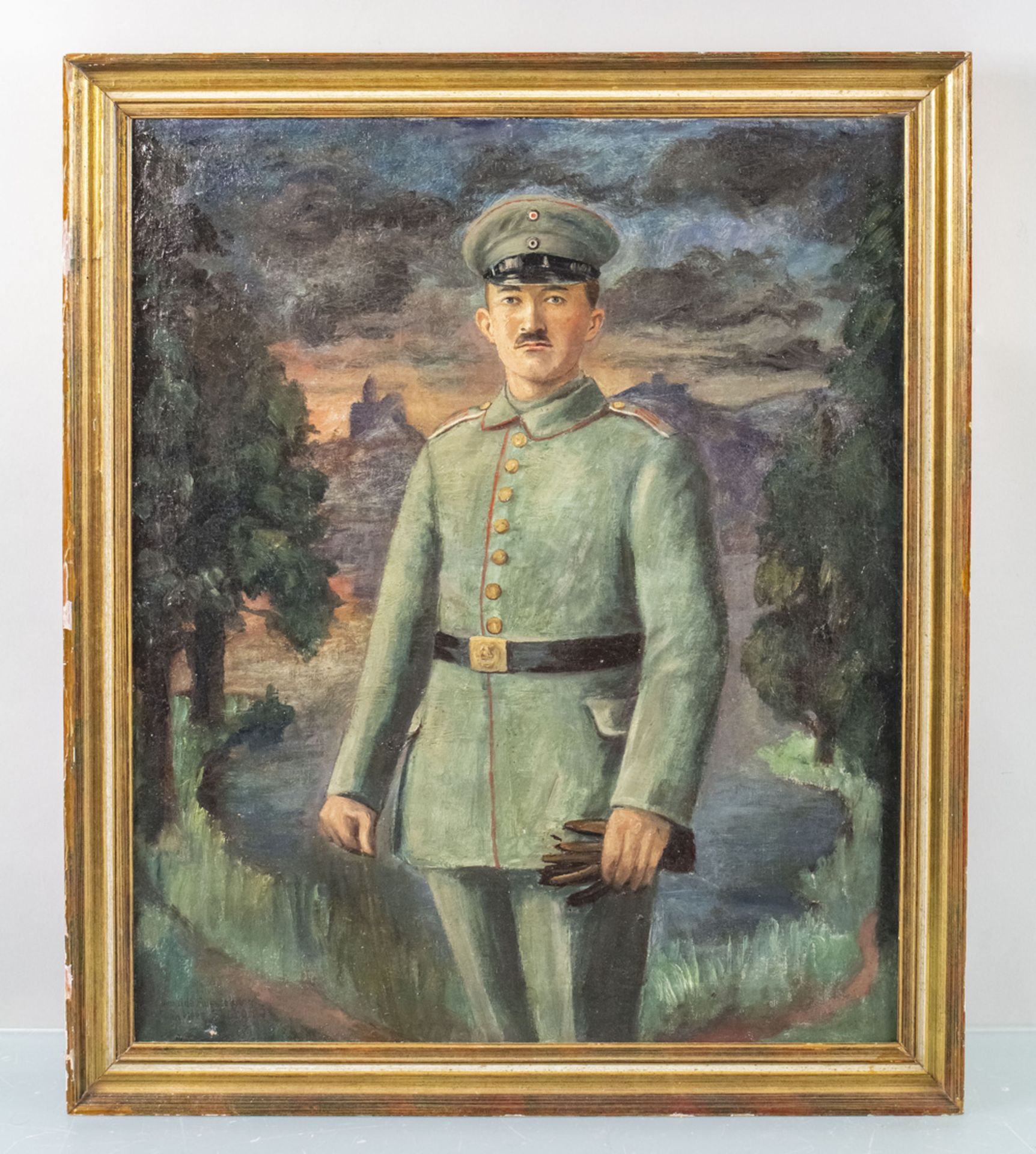 Gemälde eines Soldaten / A painting of a soldier, vermutlich 1. Weltkrieg - Bild 2 aus 5