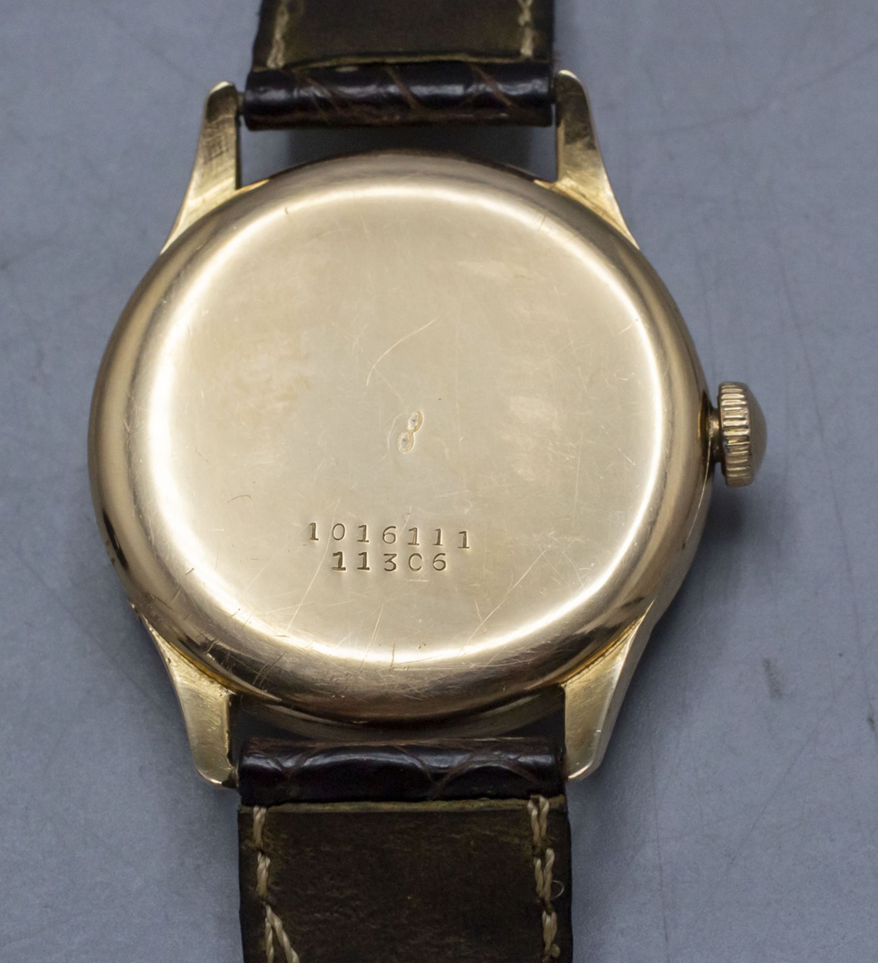 Armbanduhr mit Kalender / An 18 ct gold wristwatch with calendar, Universal Geneve, um 1950 - Bild 5 aus 6