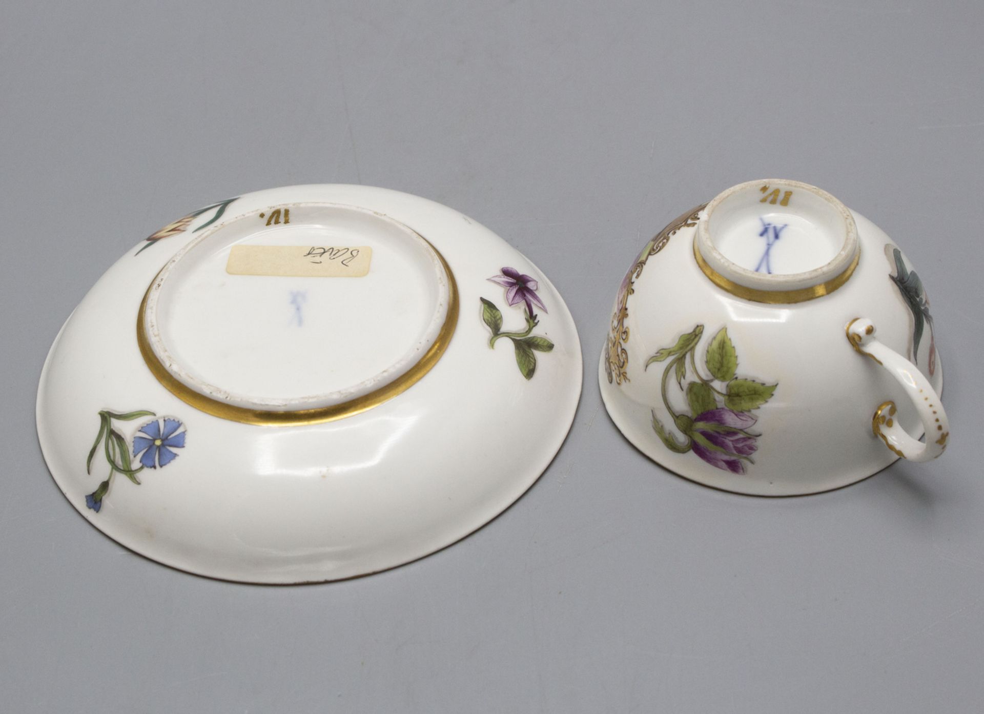 Frühe Teetasse mit UT / An early tea cup with saucer, Meissen, um 1740-1750 - Image 2 of 5