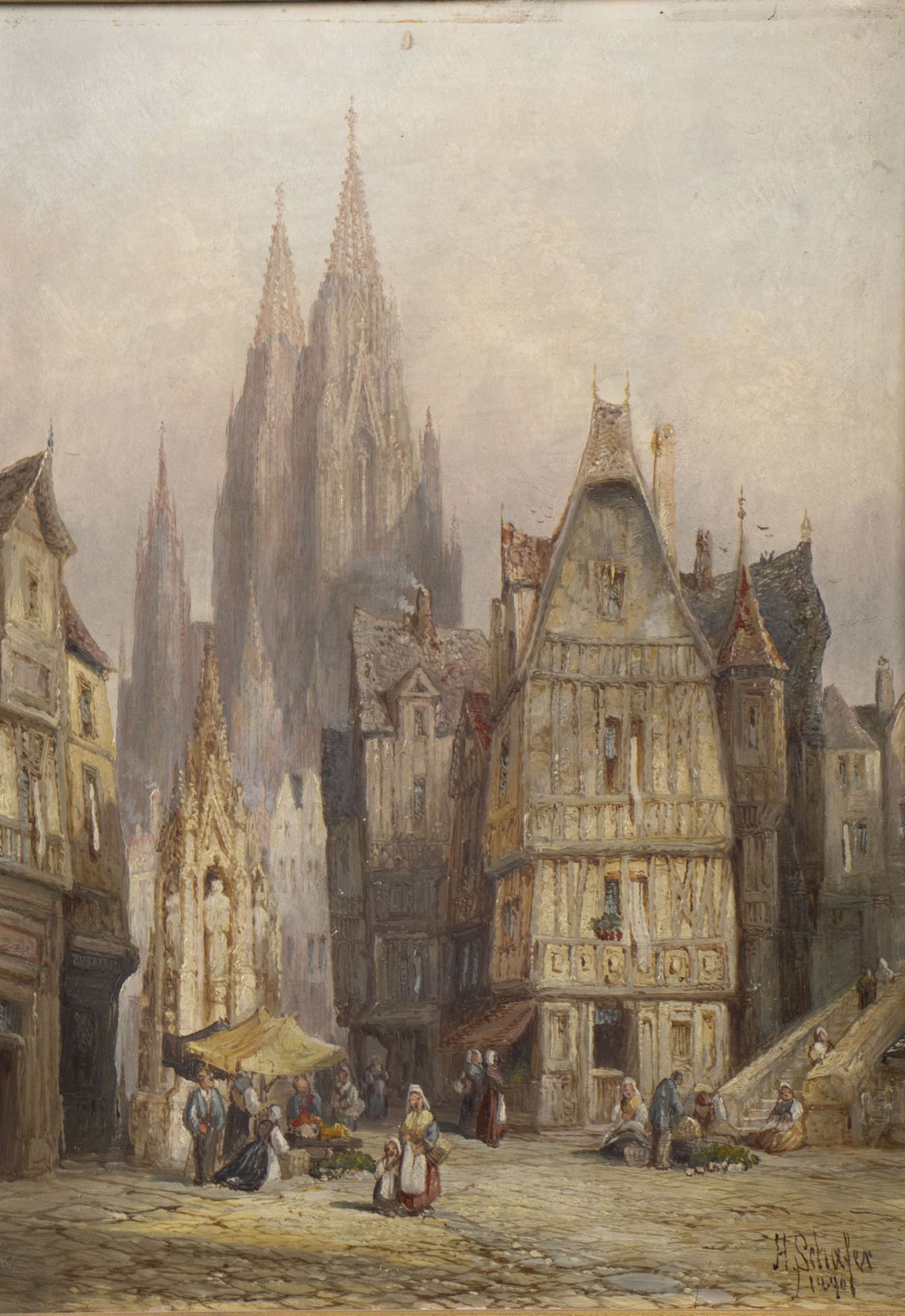 Henry Thomas SCHÄFER (1815-1873), zugeschrieben, 'Stadtansicht mit Kathedrale' / attributed, ...