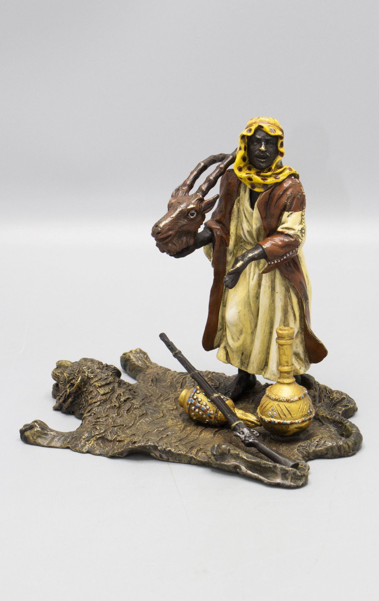 Wiener Bronze 'Araber mit Ziegenkopf' / A Vienna bronze sculpture ' An Arab with goat head', ...