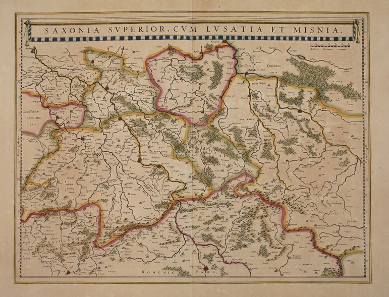 Copper engraved map of Saxony