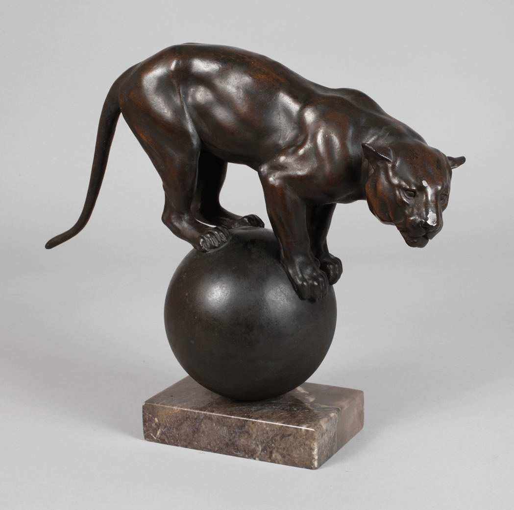 Hermann Hendricus Ter Meer, Predatory Cat on a Sphere