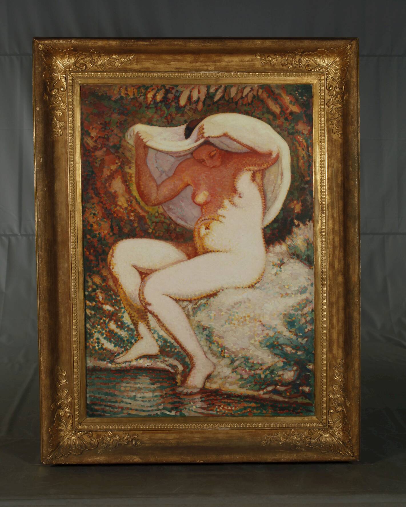 Prof. Richard Dreher, Pointillist Lady Nude - Image 2 of 7