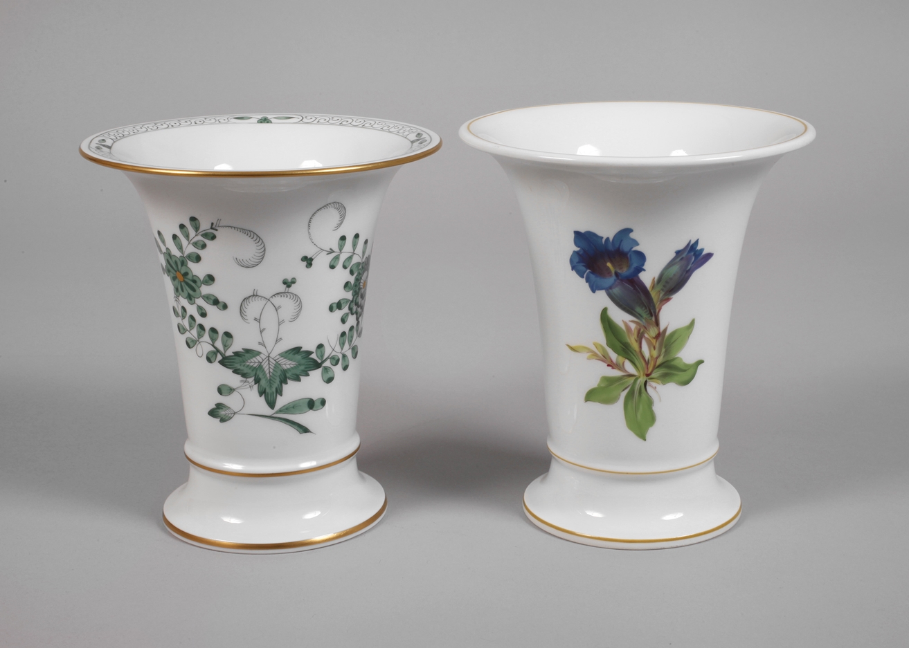 Meissen two trumpet vases