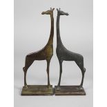 Paar Buchstützen als Giraffen Art déco