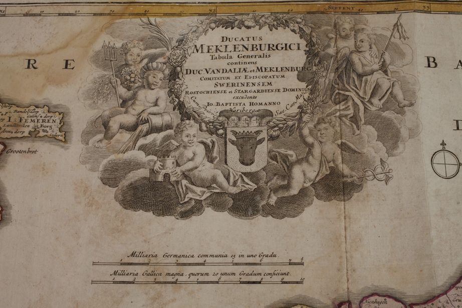 Johann Baptist Homann, Map of Mecklenburg - Image 3 of 4