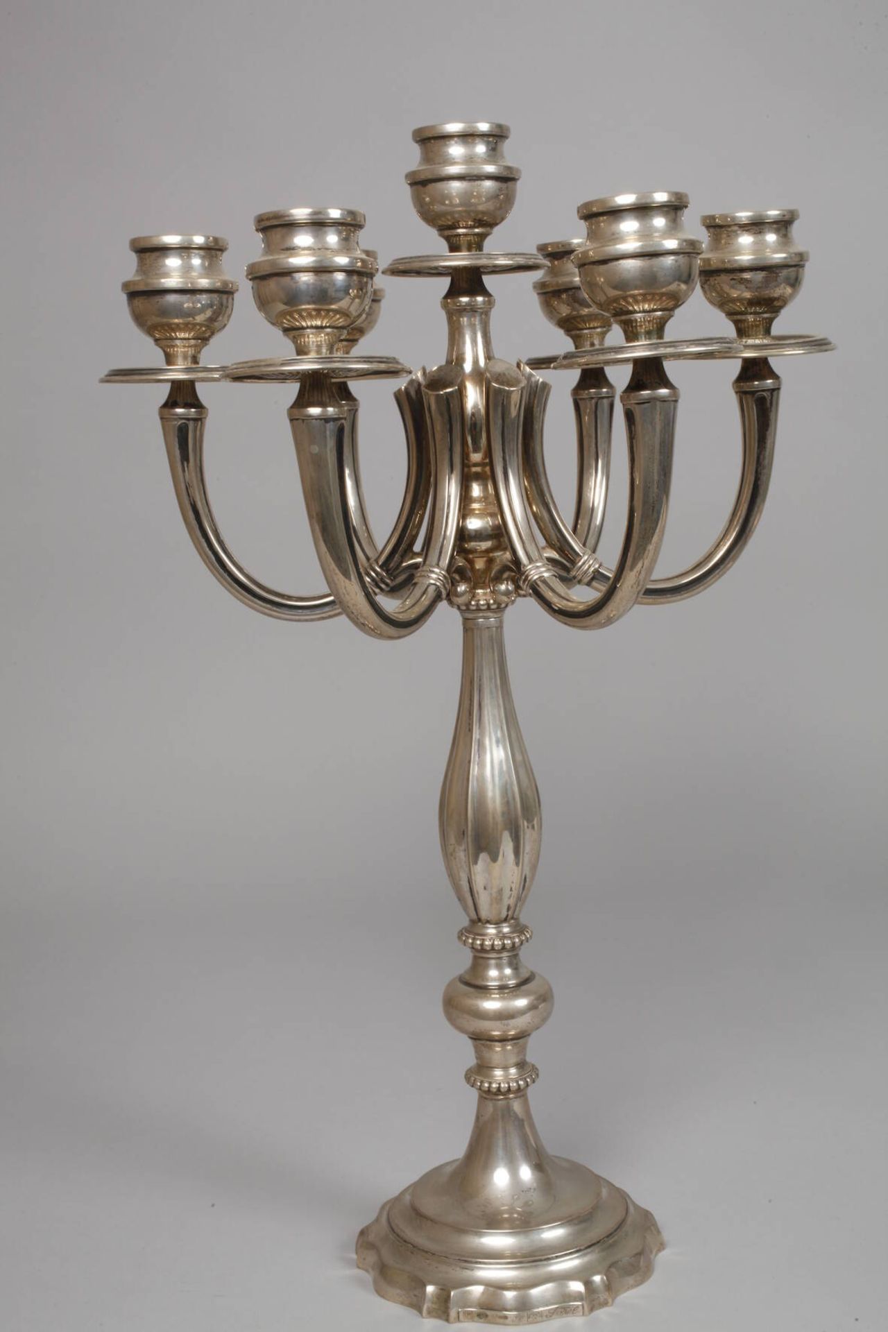 Silver large seven-flame candelabra - Image 3 of 6