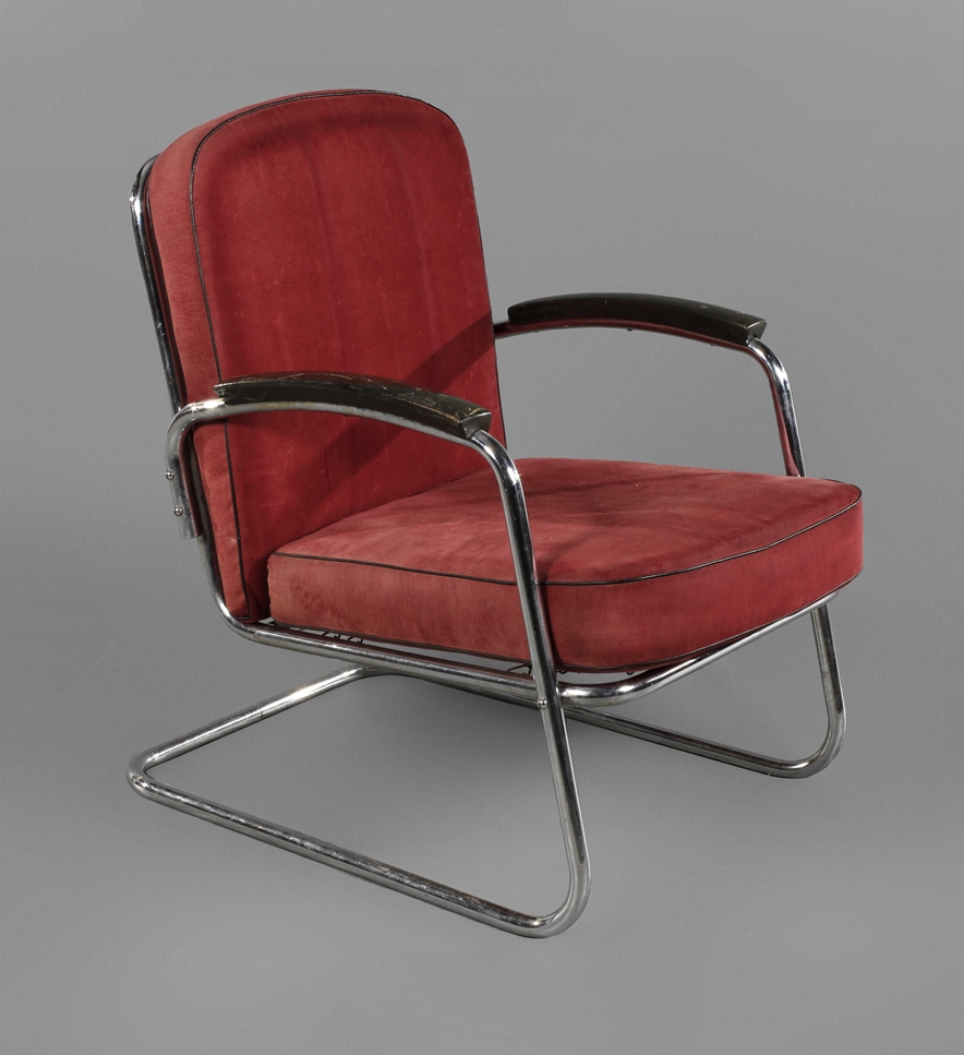 Tubular steel armchair