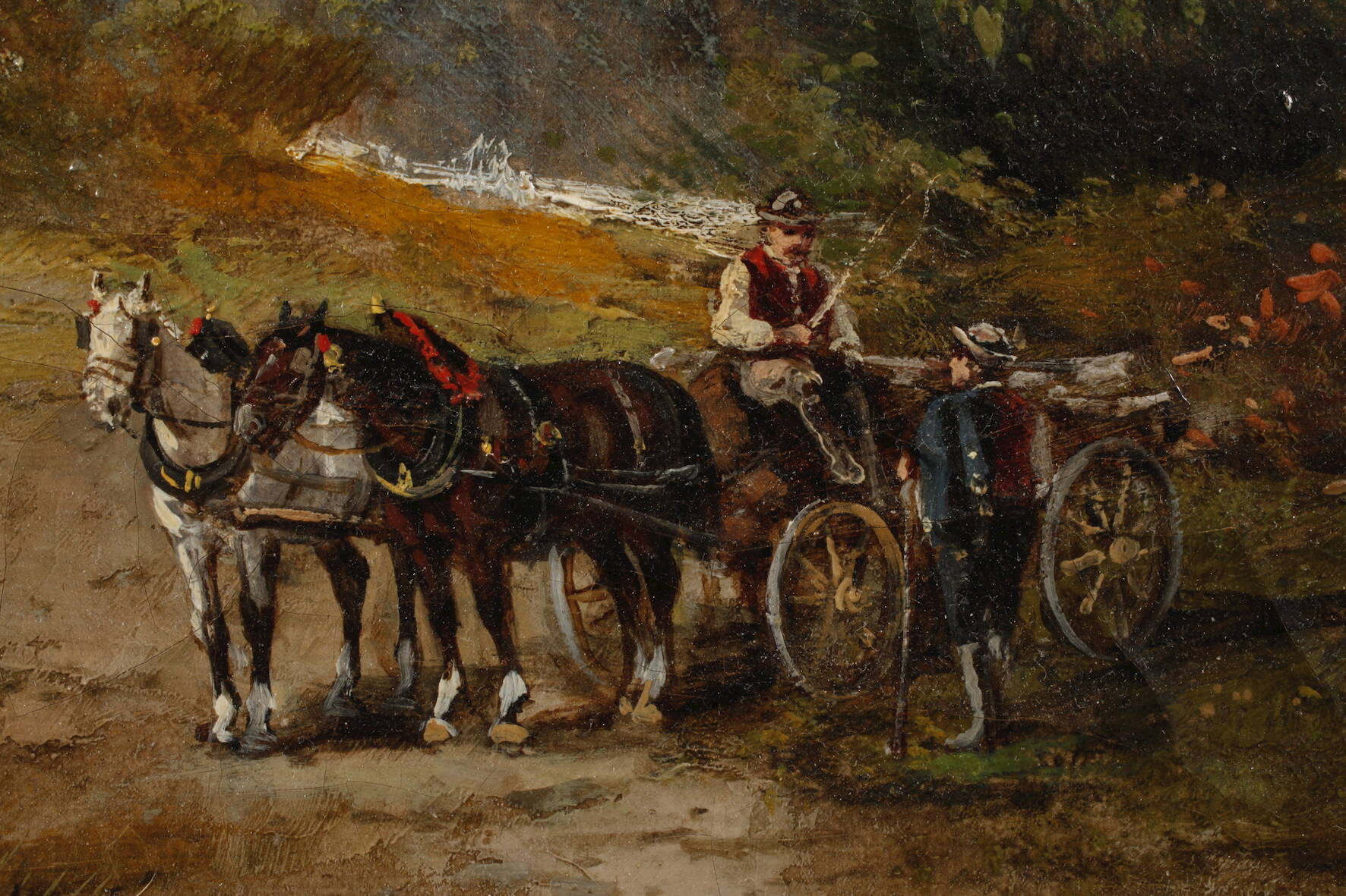 H. Eggert, Carriage in Forest Landscape - Image 4 of 9