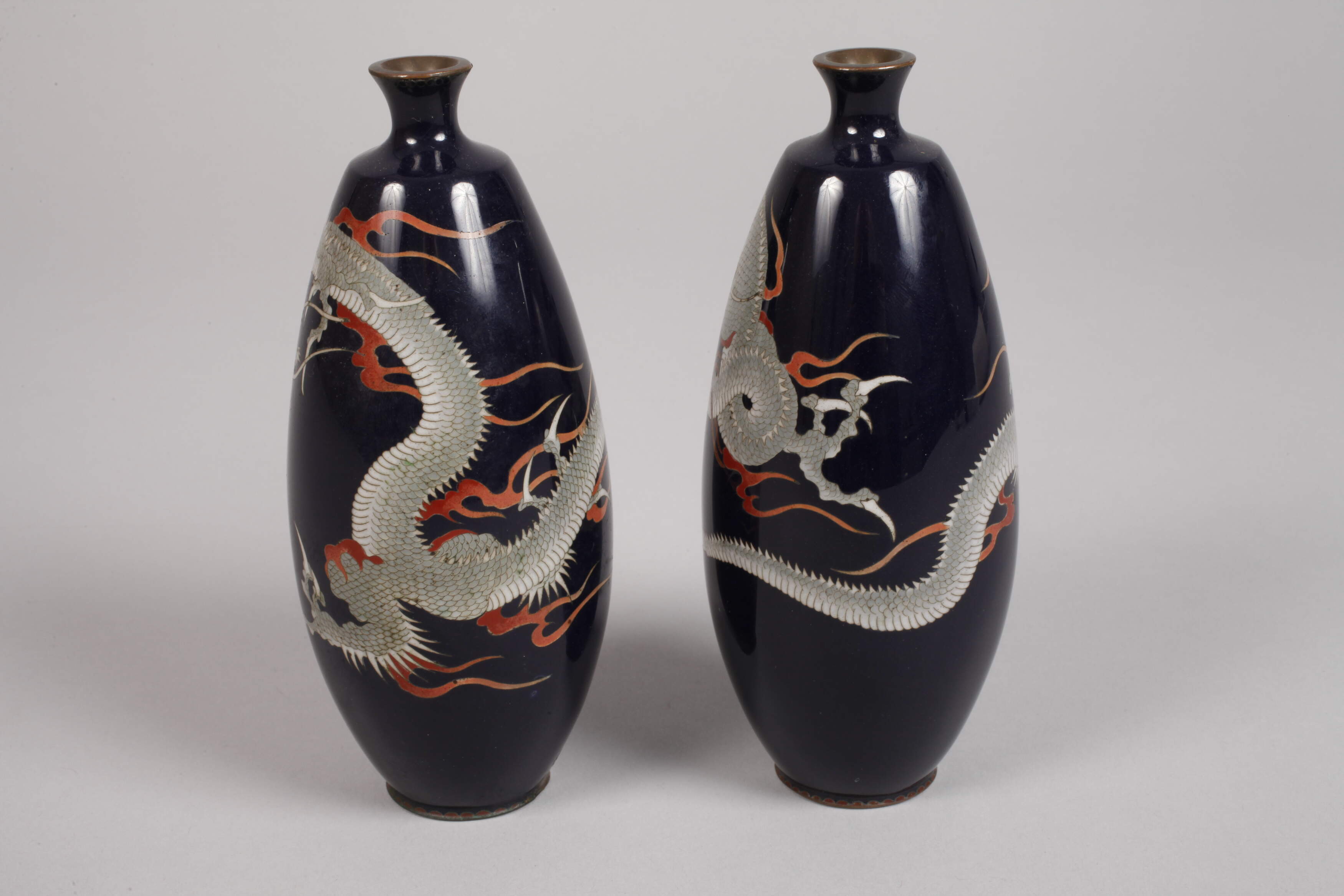 Pair of cloisonné vases - Image 2 of 3