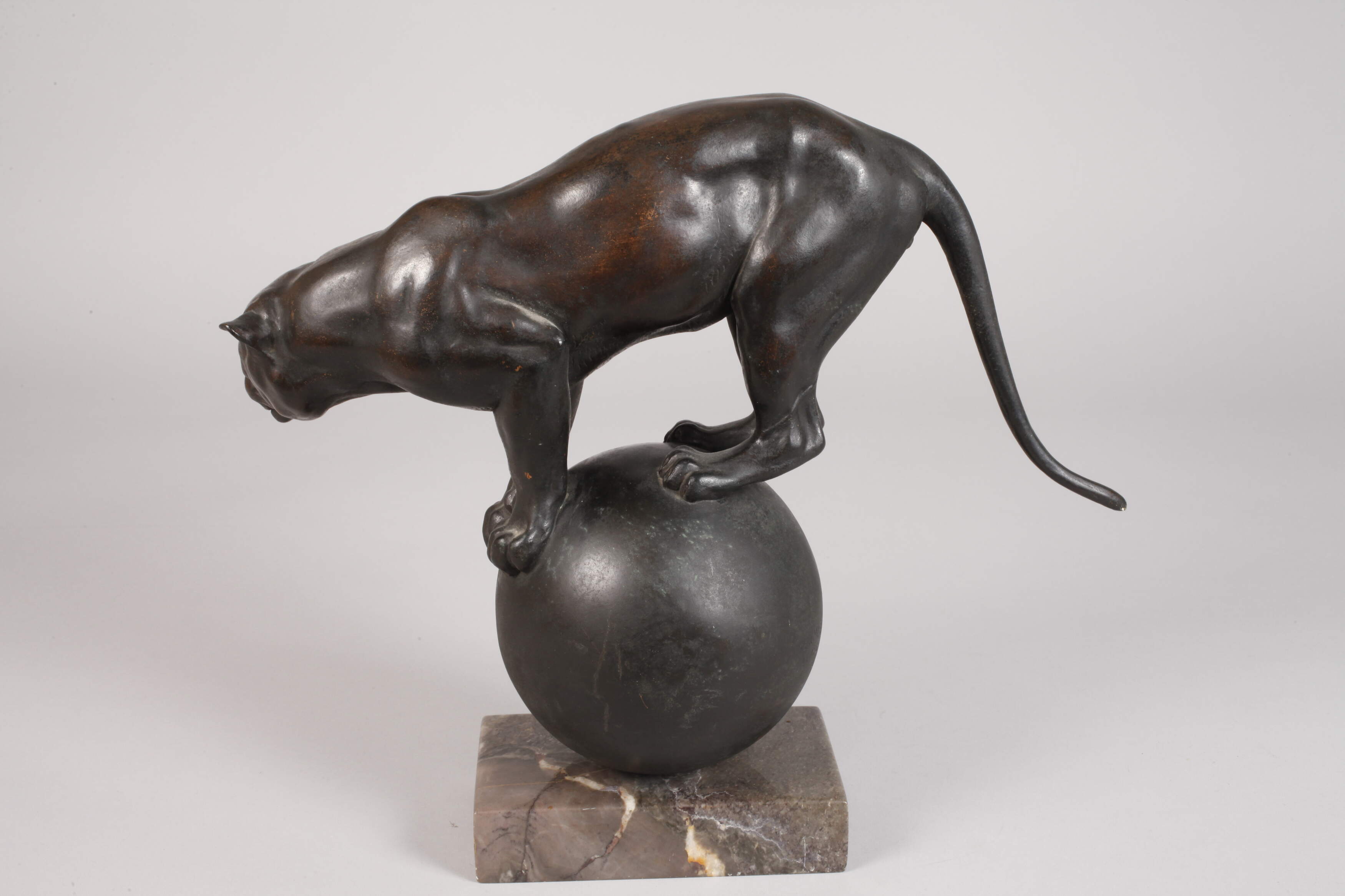 Hermann Hendricus Ter Meer, Predatory Cat on a Sphere - Image 2 of 4