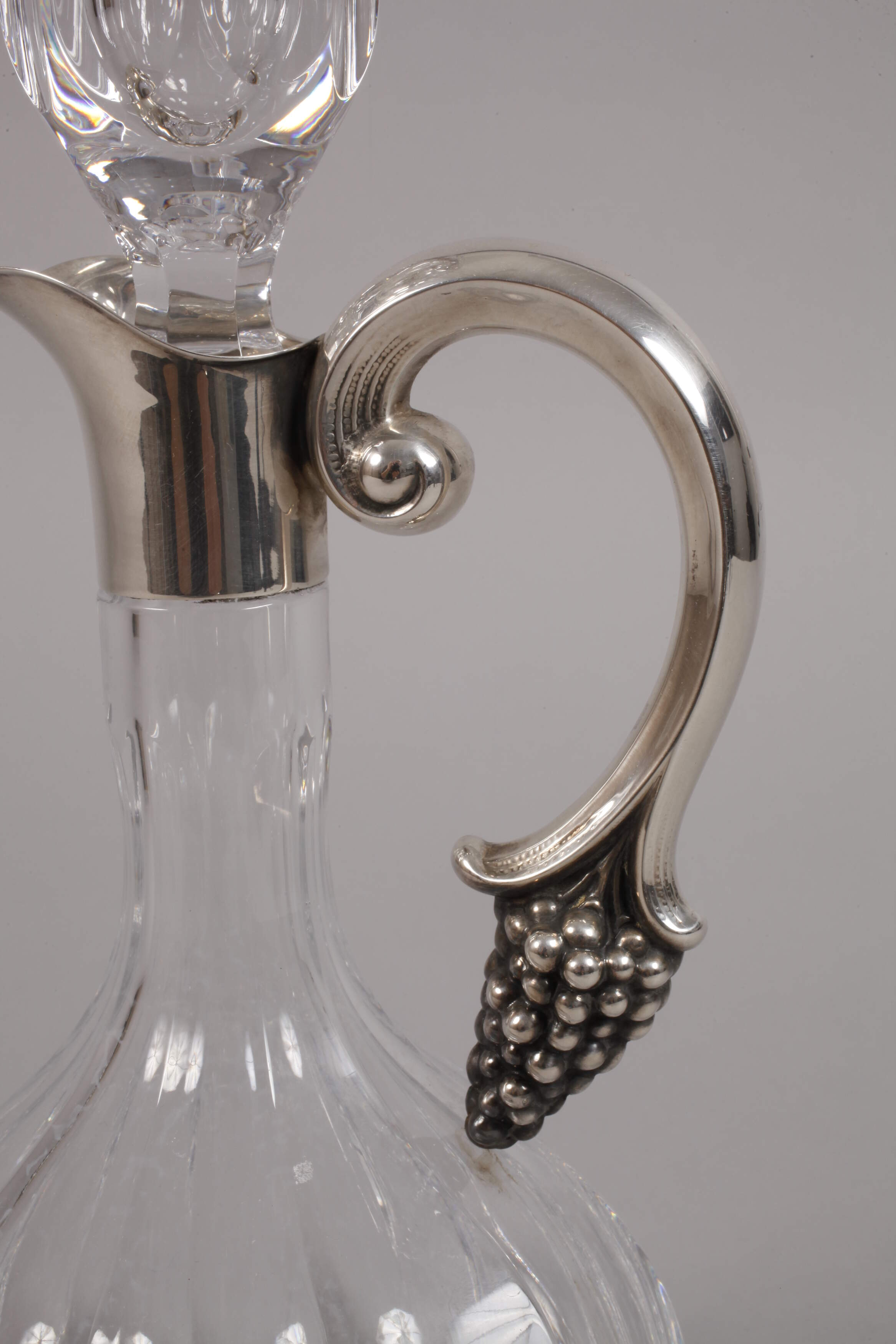 Wine carafe with silver mount - Image 2 of 3