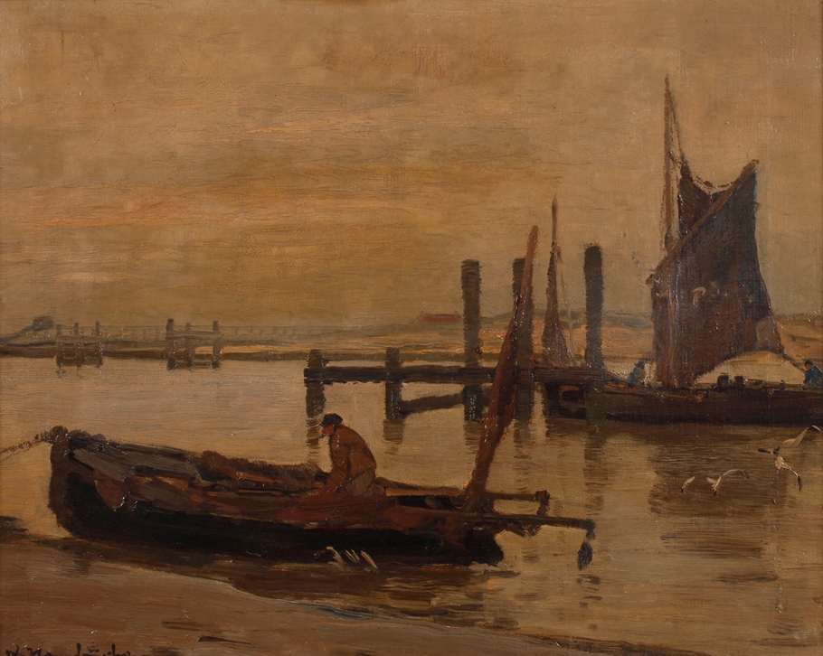 Wilhelm Hambüchen, Fishing Boat in the Harbour