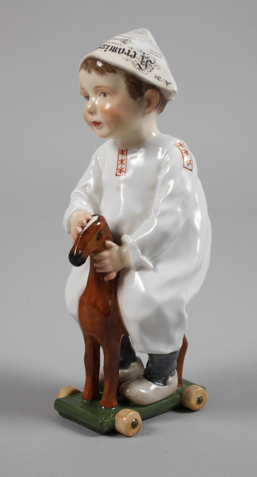 Meissen "Child, riding a wooden horse"